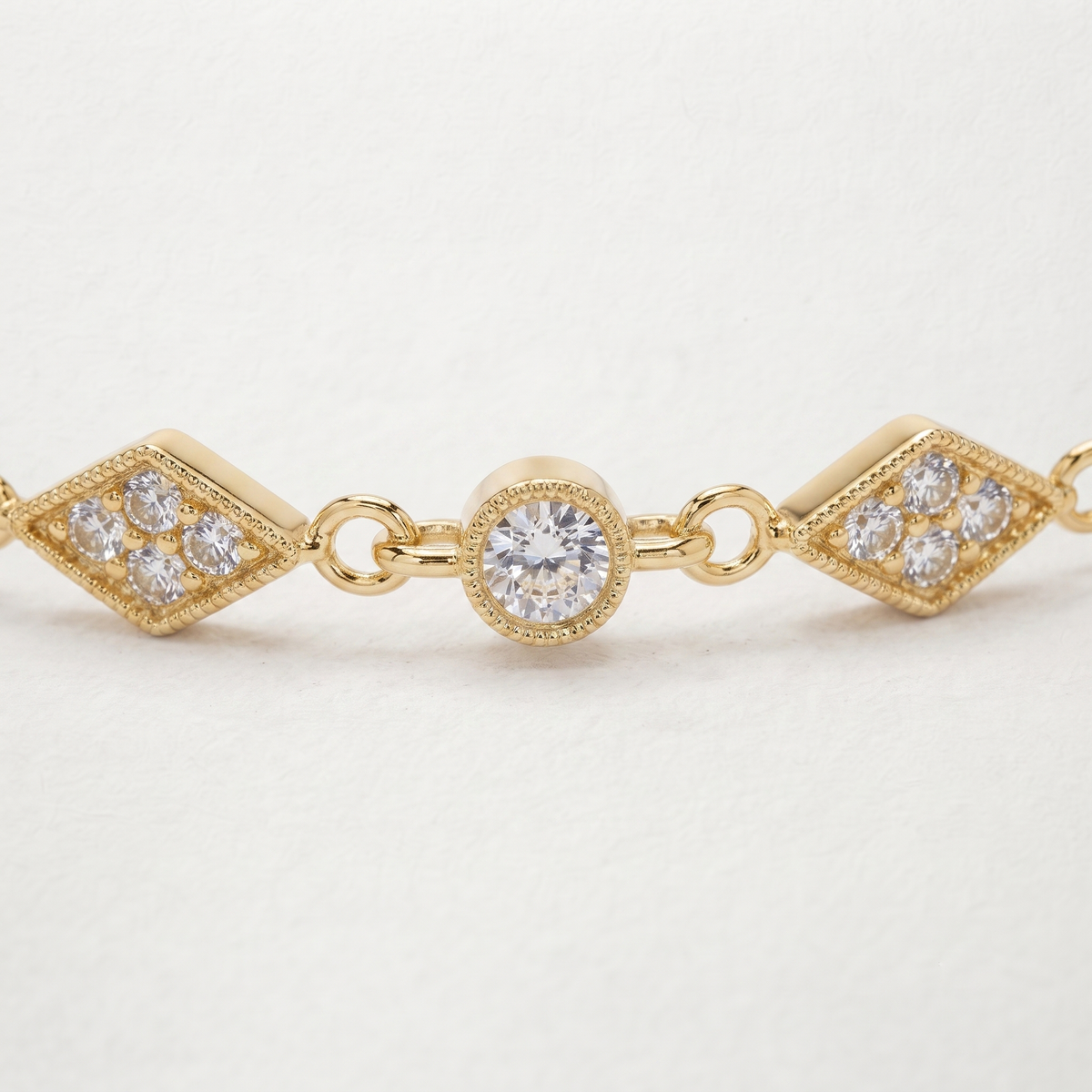 Geometric Diamond Station Bracelet