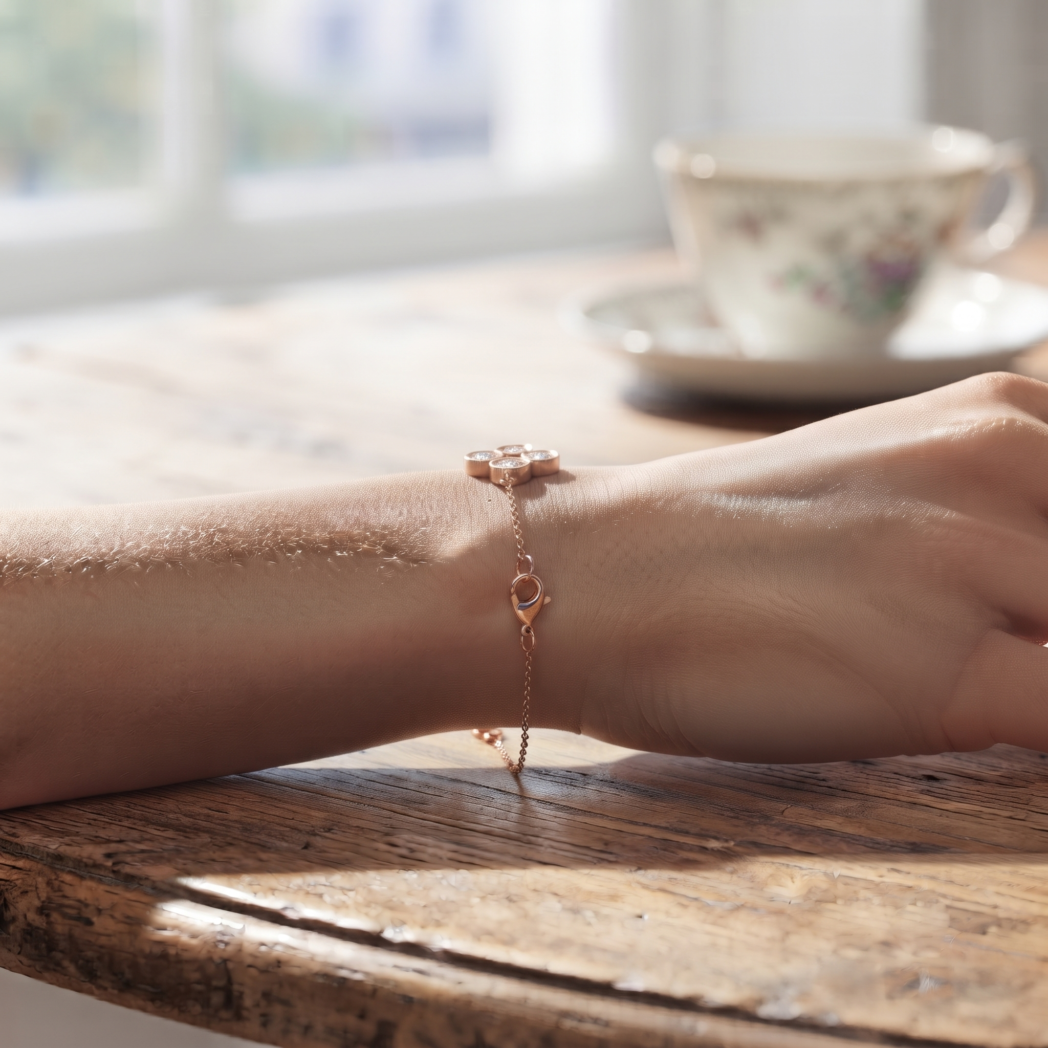 Four-Stone Floral Diamond Bracelet