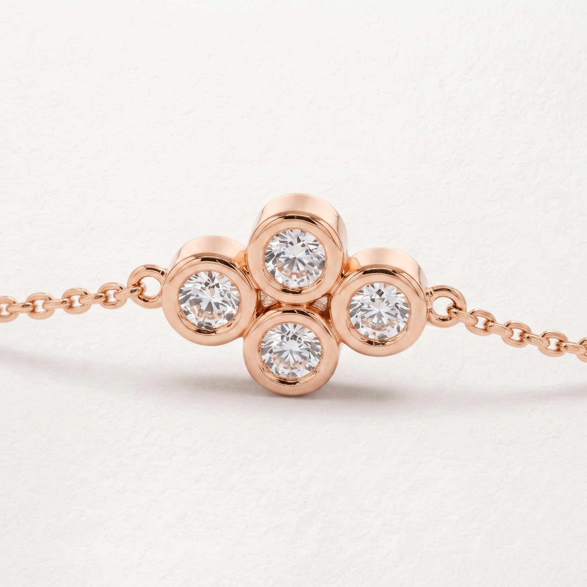 Four-Stone Floral Diamond Bracelet