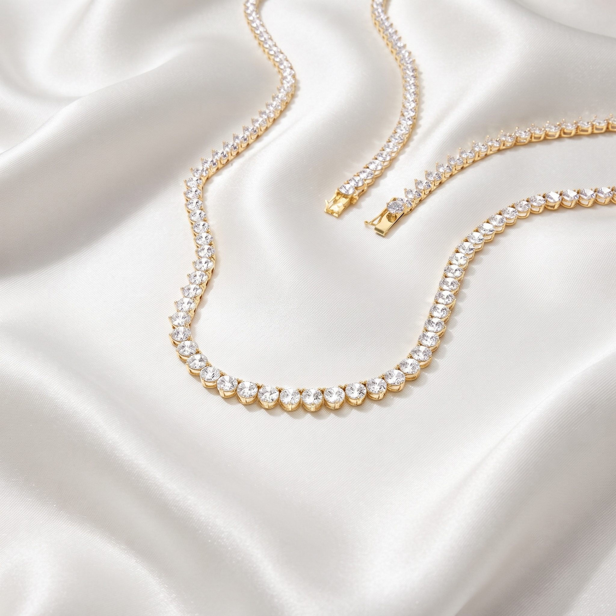 Classic Round Diamond Tennis Necklace