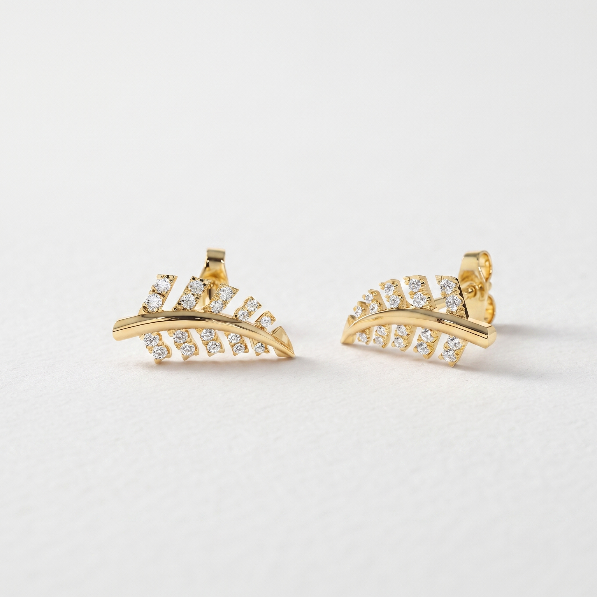 Botanical Branch Diamond Stud Earrings