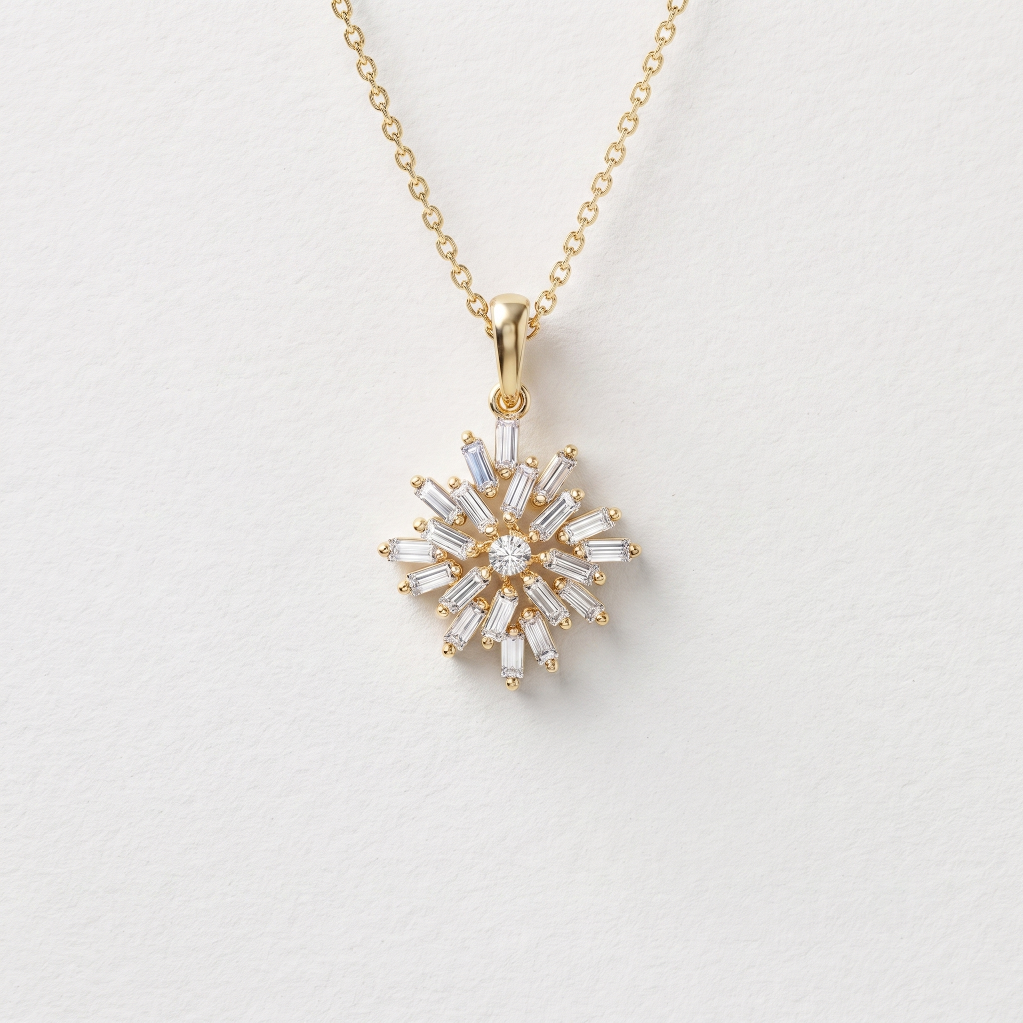 Radiant Baguette Starburst Pendant