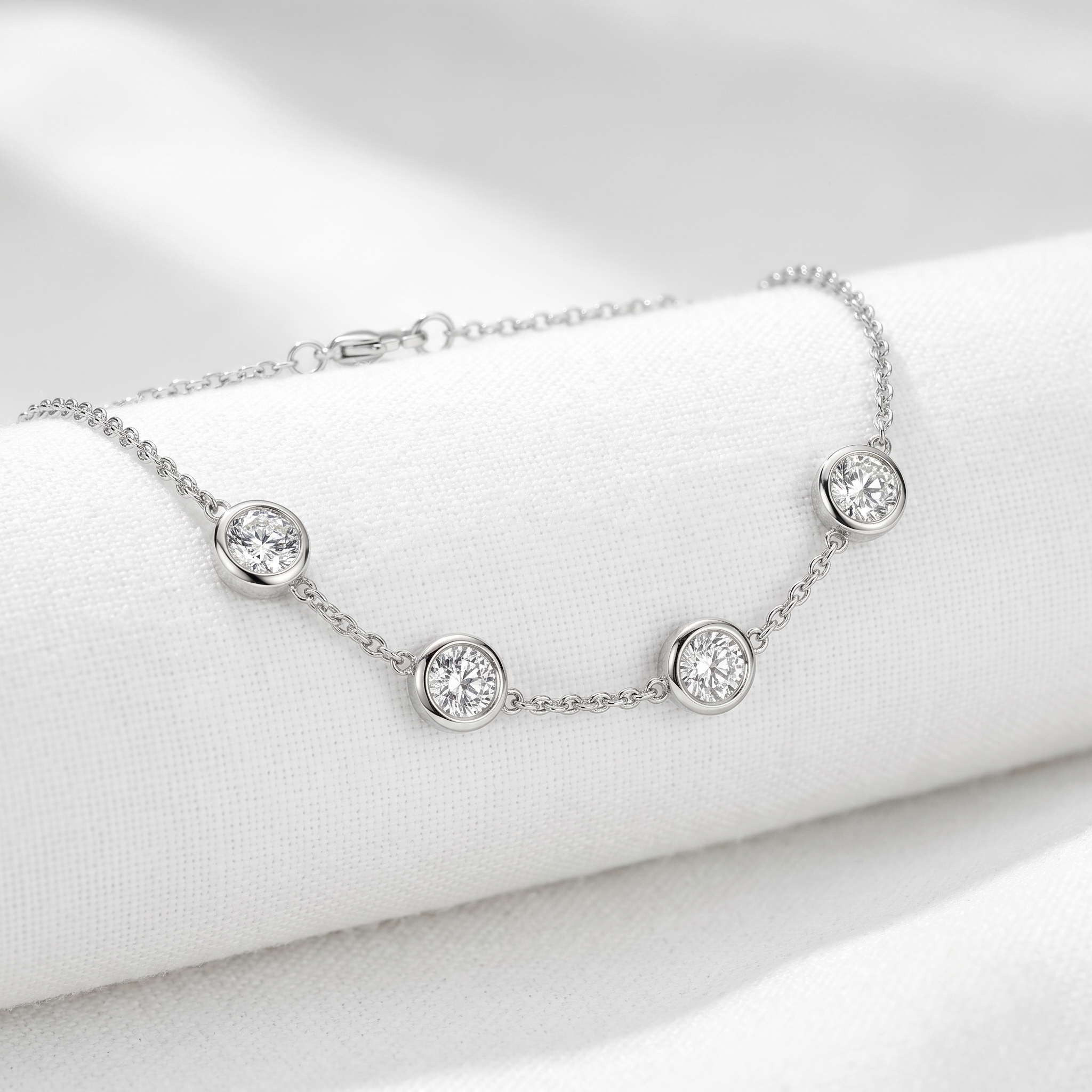 Bezel Link Diamond Bracelet