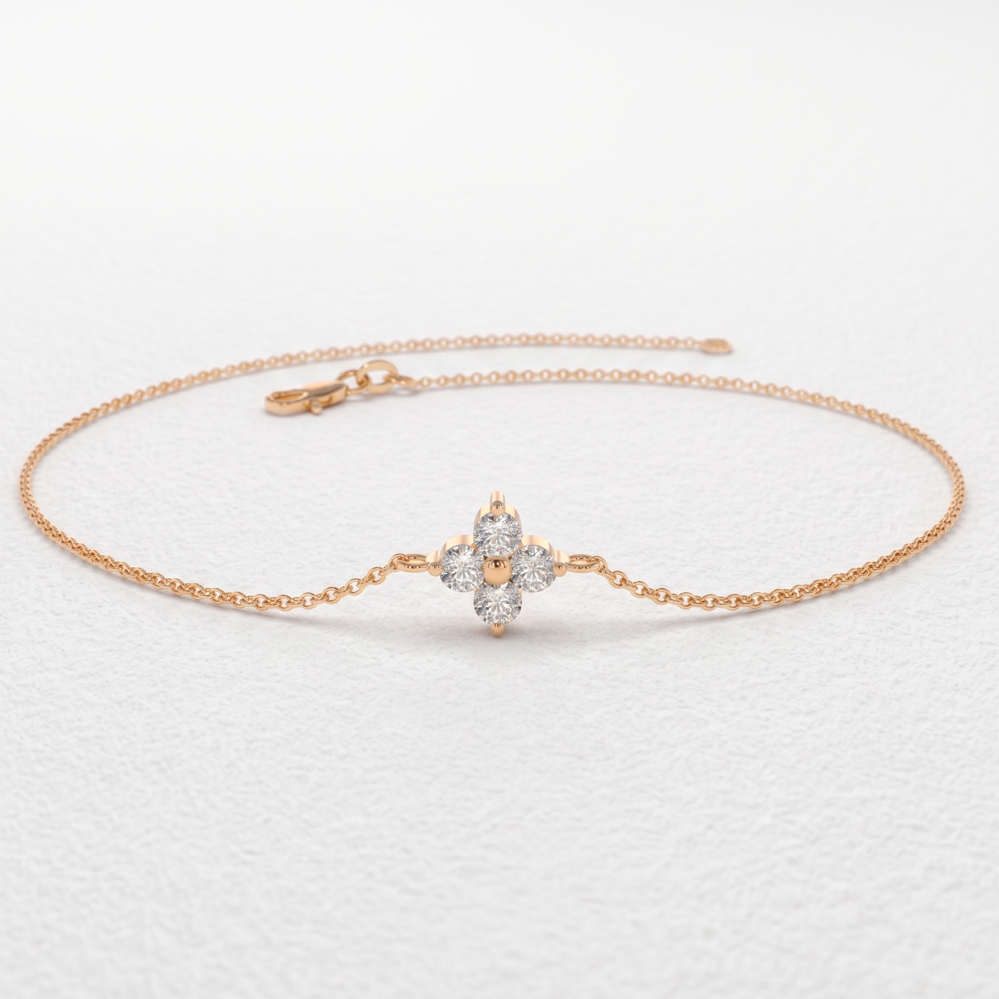 Four Stone Clover Bracelet