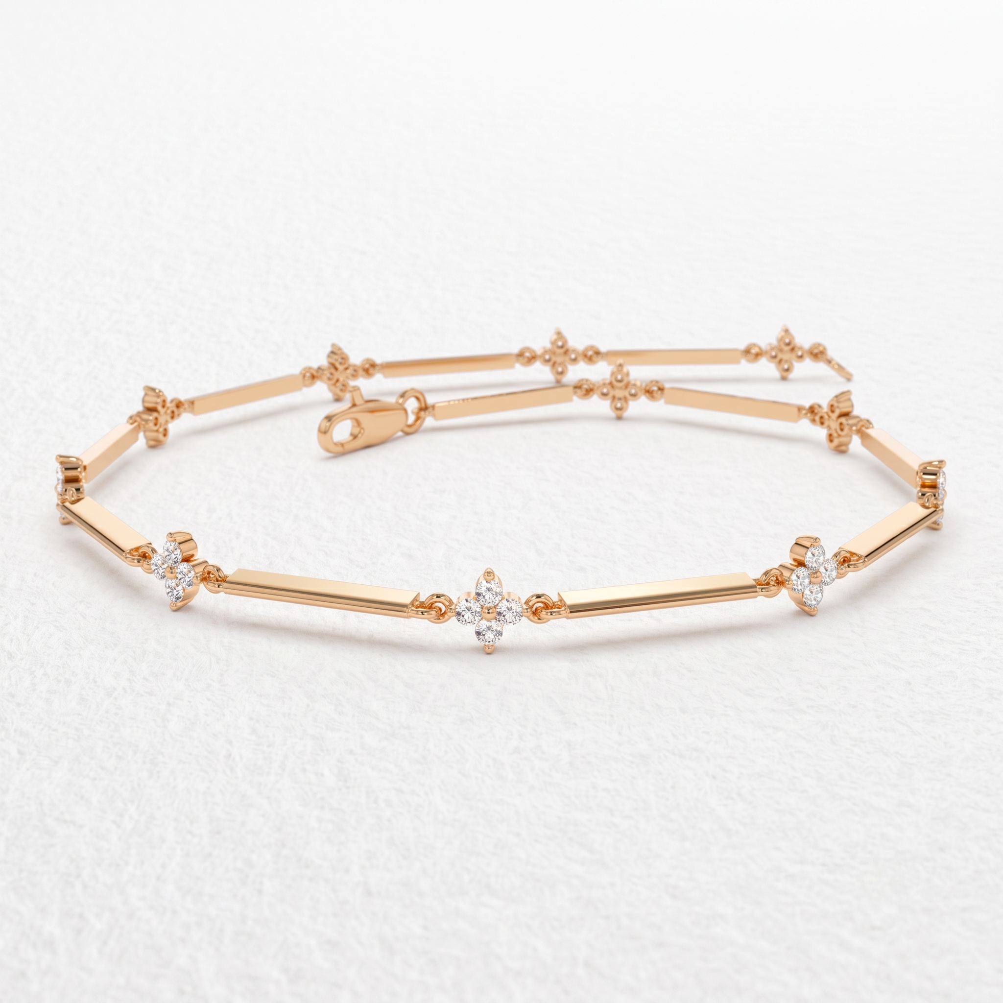 Geometric Floral Bar Bracelet