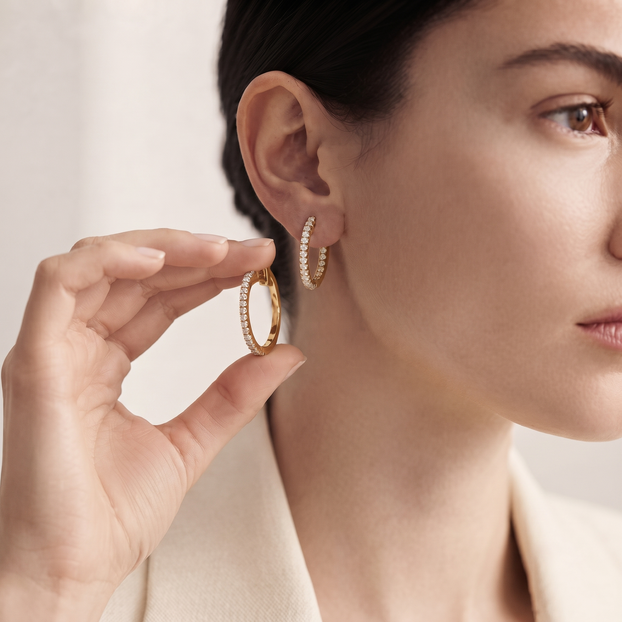 Pavé Diamond Hoop Earrings