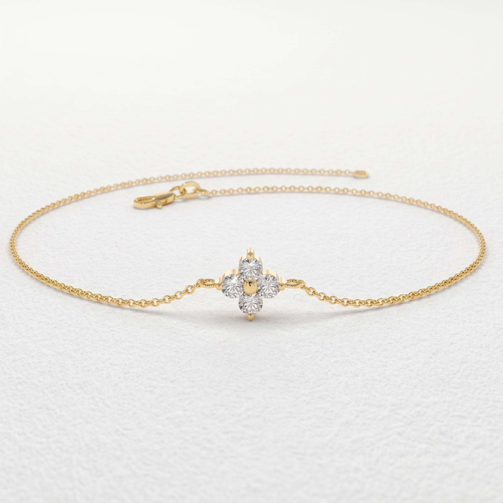 Four Stone Clover Bracelet