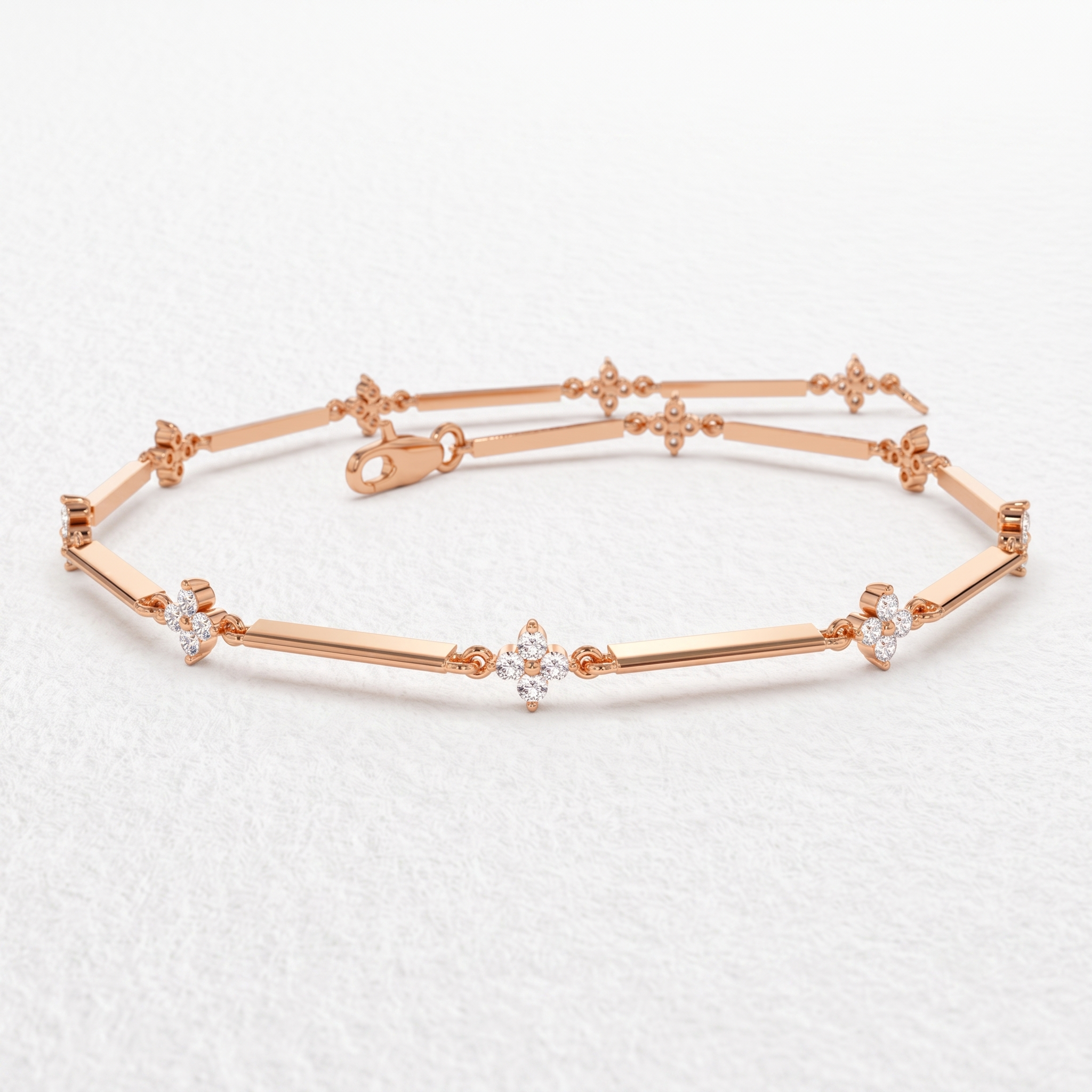 Geometric Floral Bar Bracelet