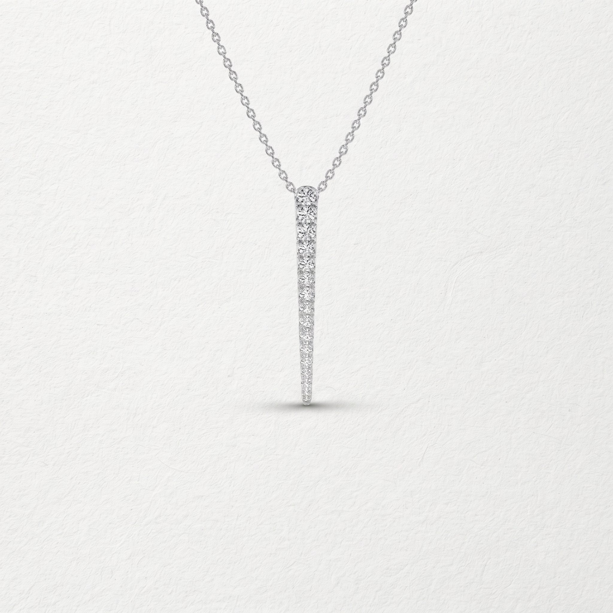 Vertical Diamond Bar Pendant Necklace