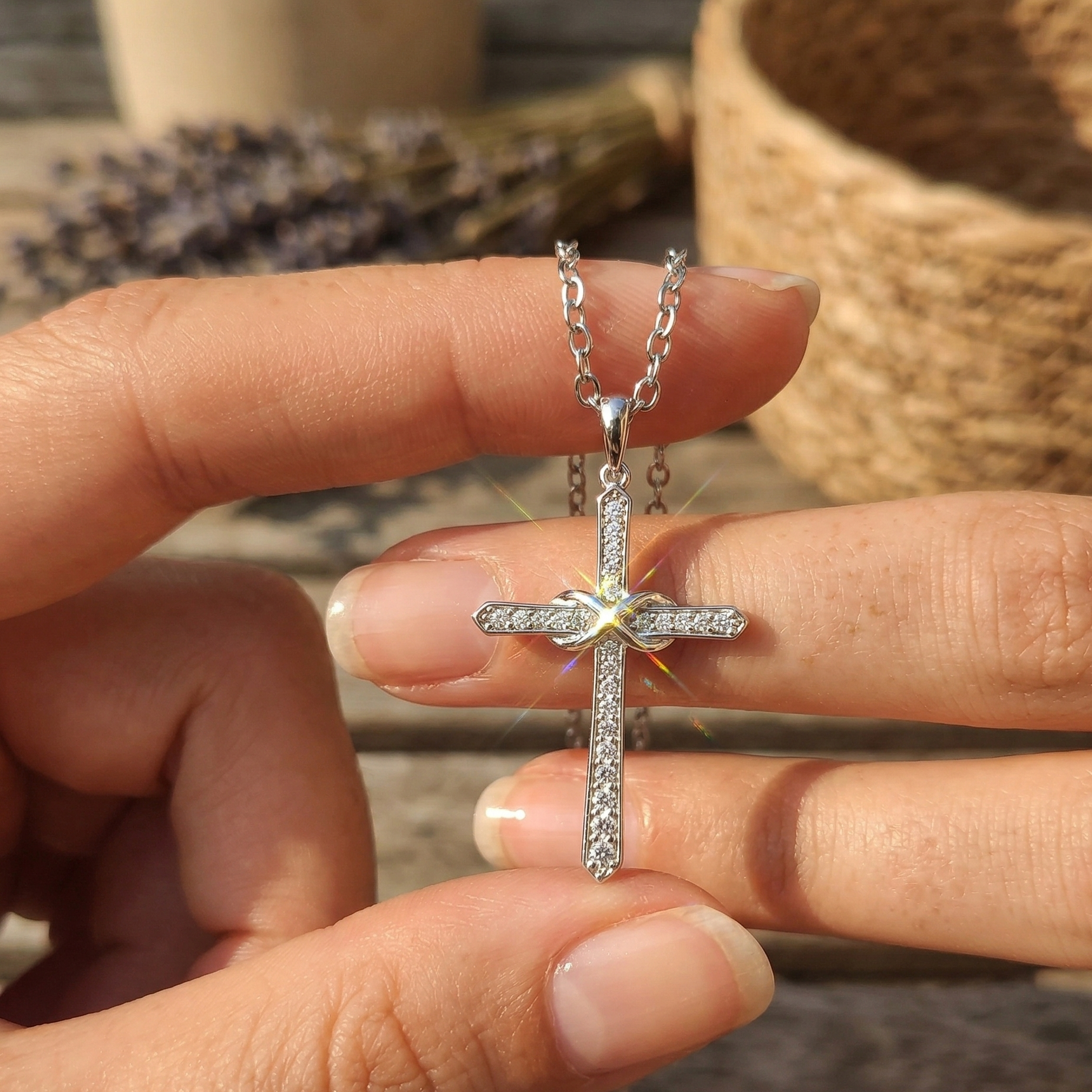 Diamond Infinity Cross Pendant