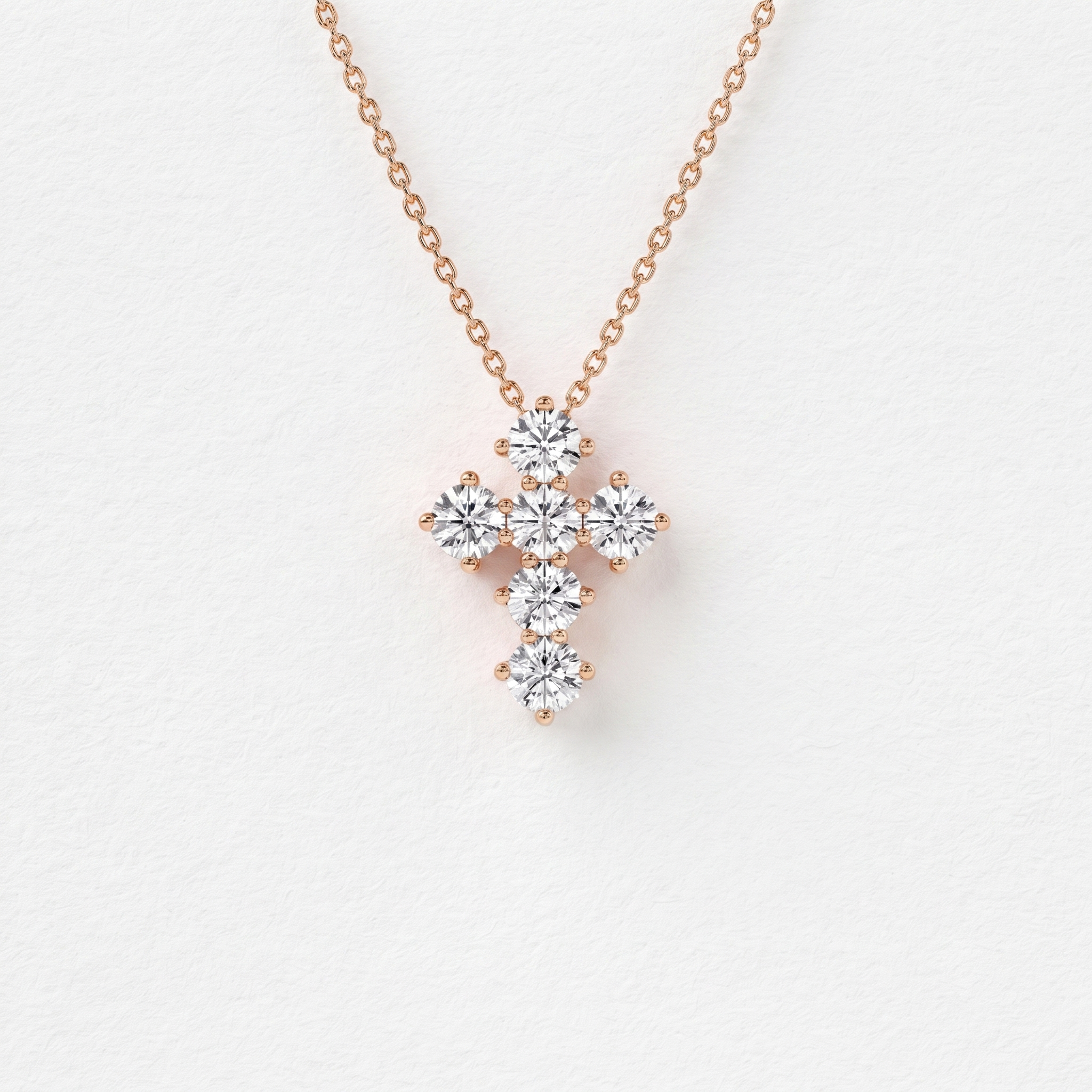 Classic Round Diamond Cross Pendant