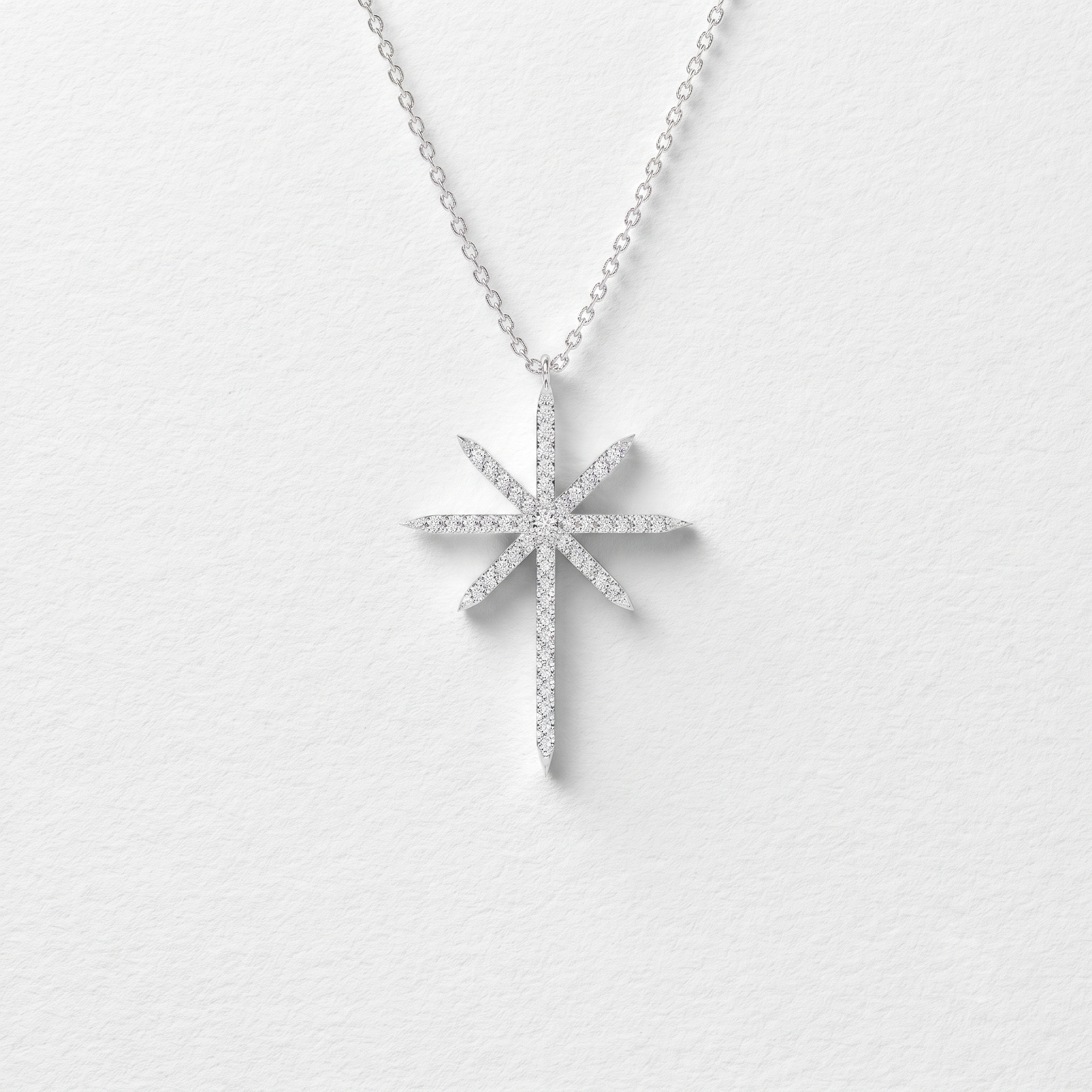 Celestial Eight Point Diamond Star Pendant