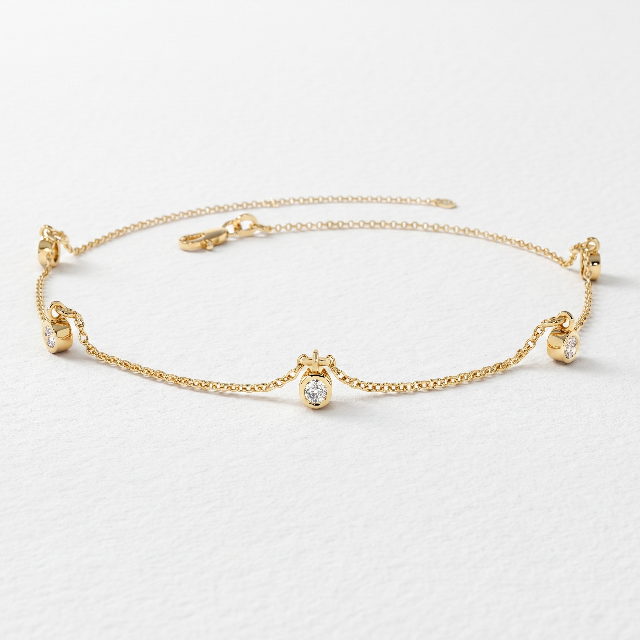 Five Stone Diamond Station Bracelet
