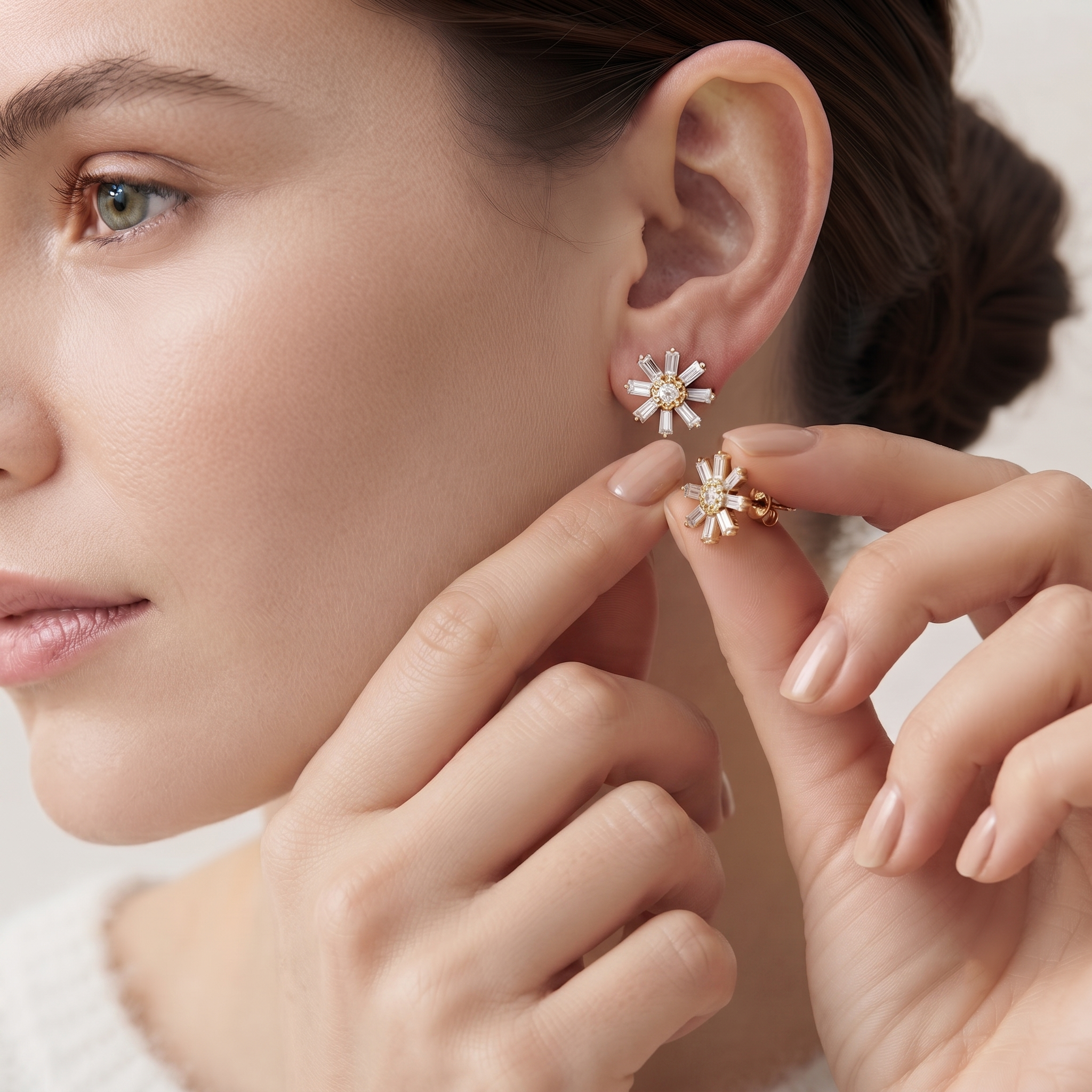 Radiant Starburst Diamond Stud Earrings