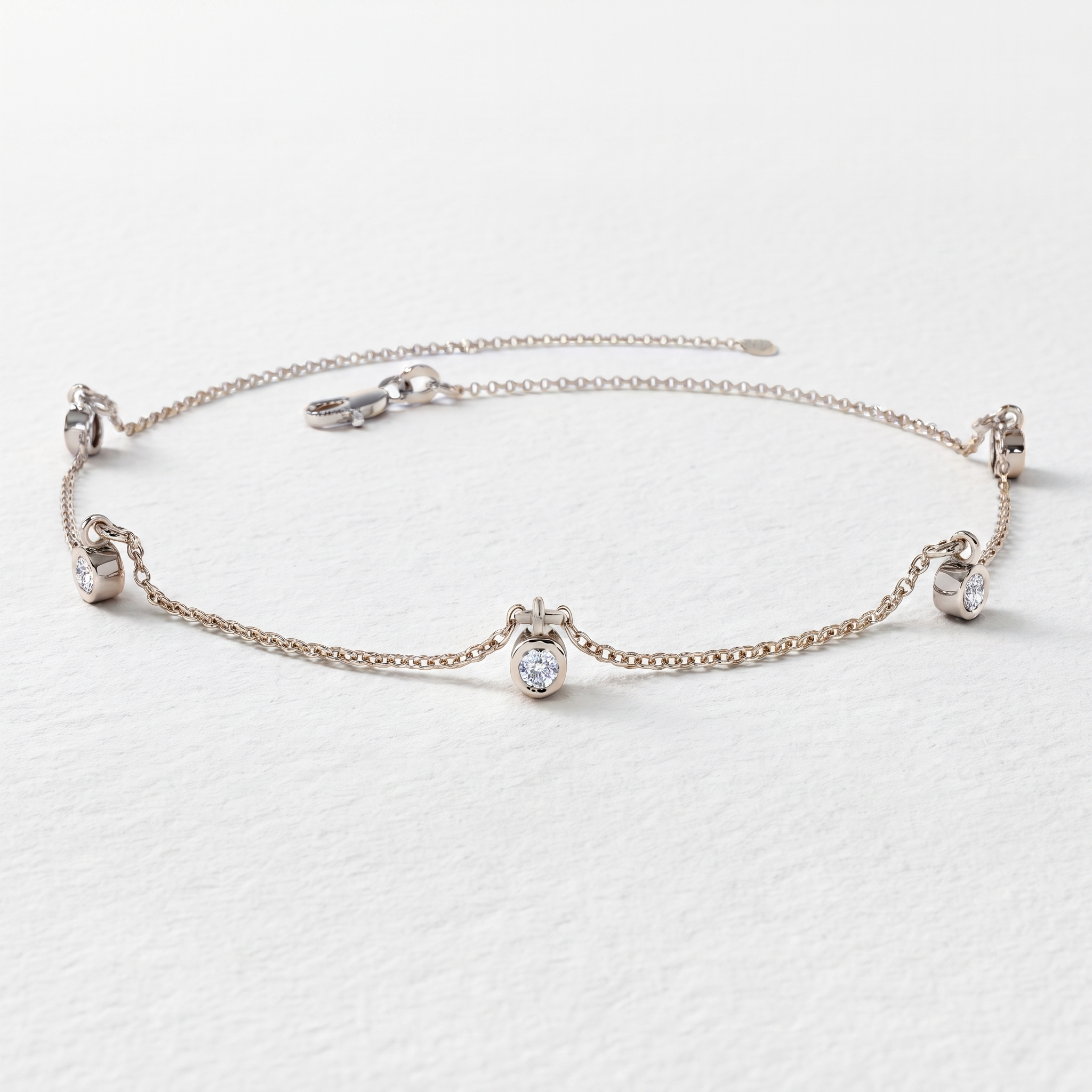 Five Stone Diamond Station Bracelet