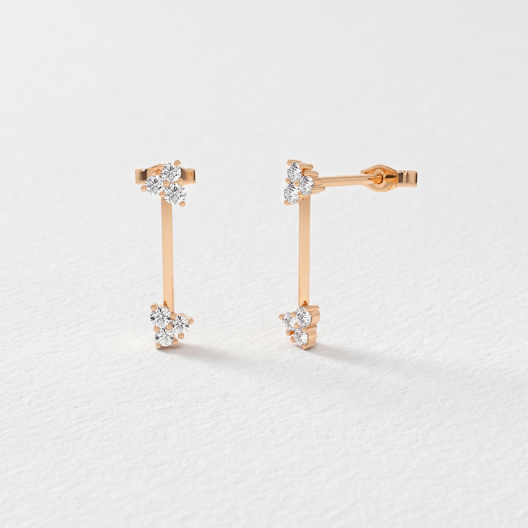 Linear Cluster Drop Earrings