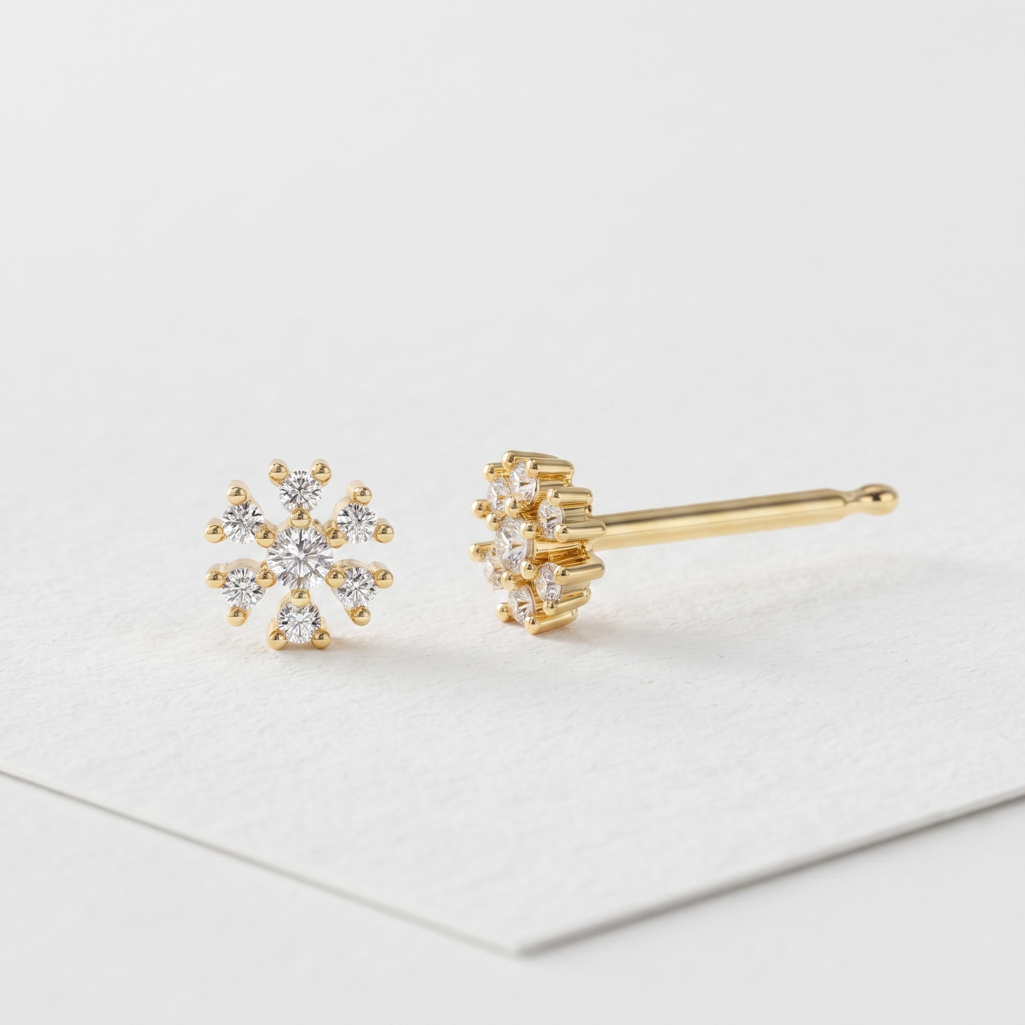 Blossom Cluster Diamond Stud Earrings