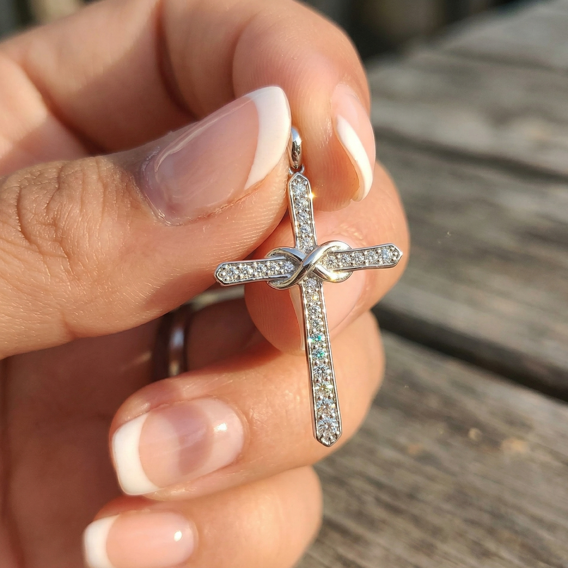 Diamond Infinity Cross Pendant