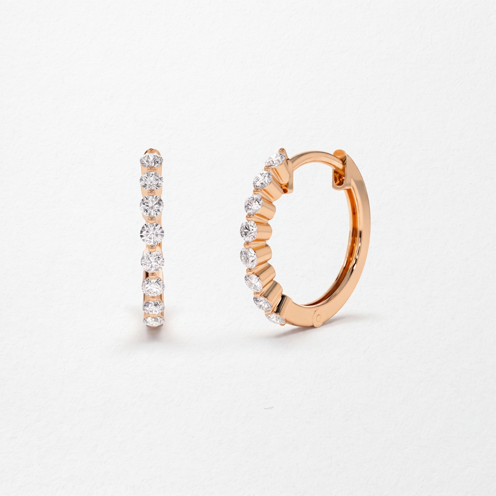 Graduated Diamond Hoop Earrings