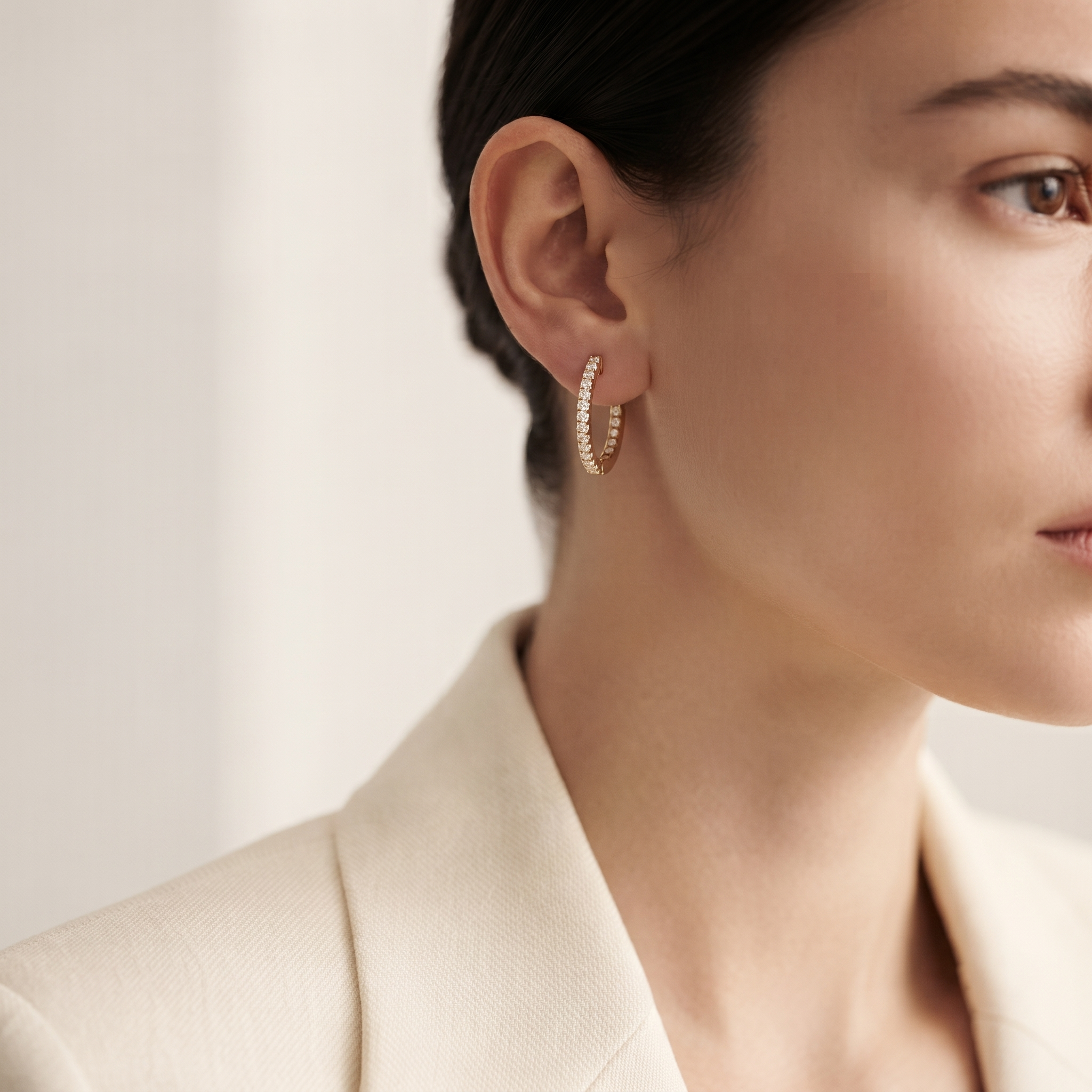 Pavé Diamond Hoop Earrings