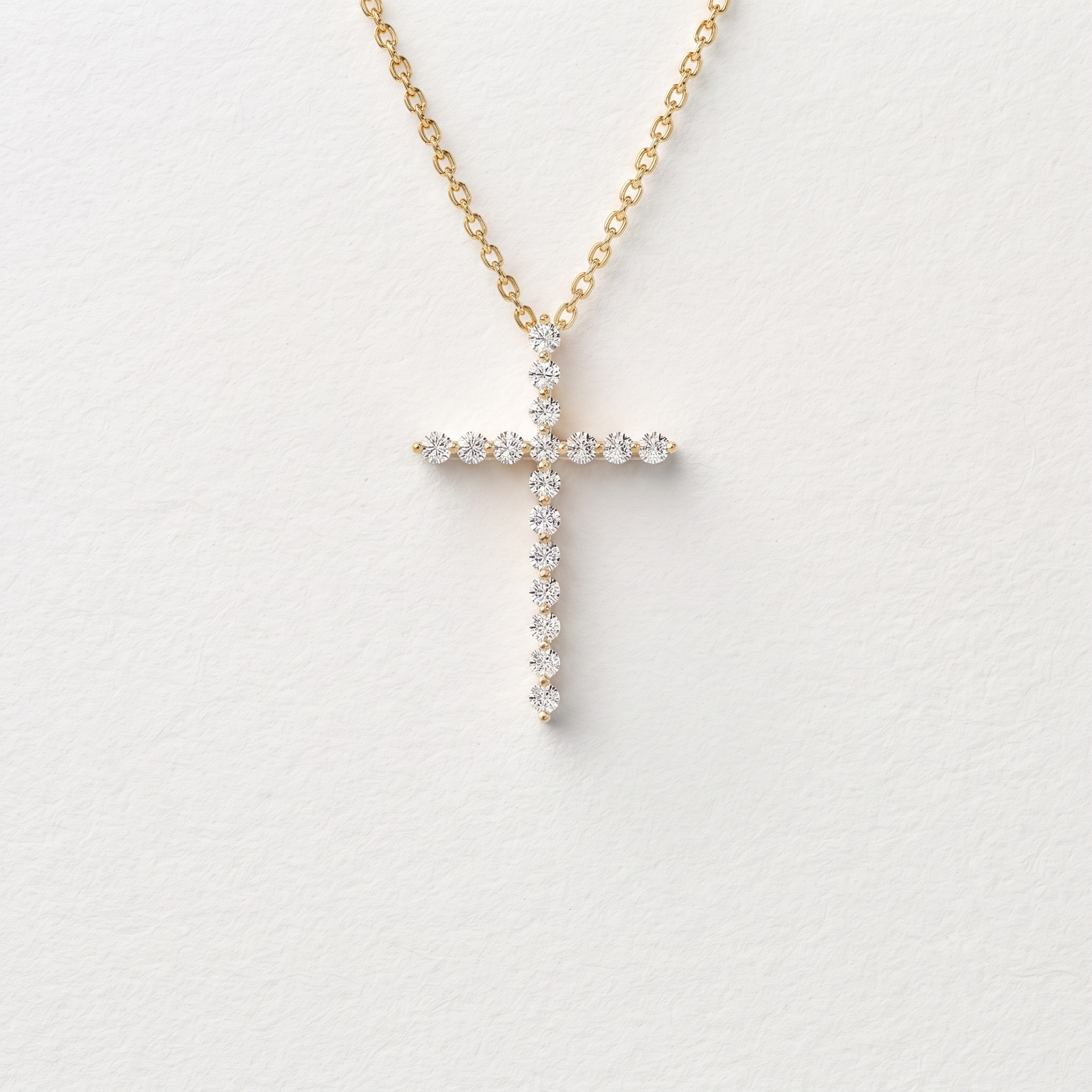 Cascading Cross Diamond Pendant Necklace