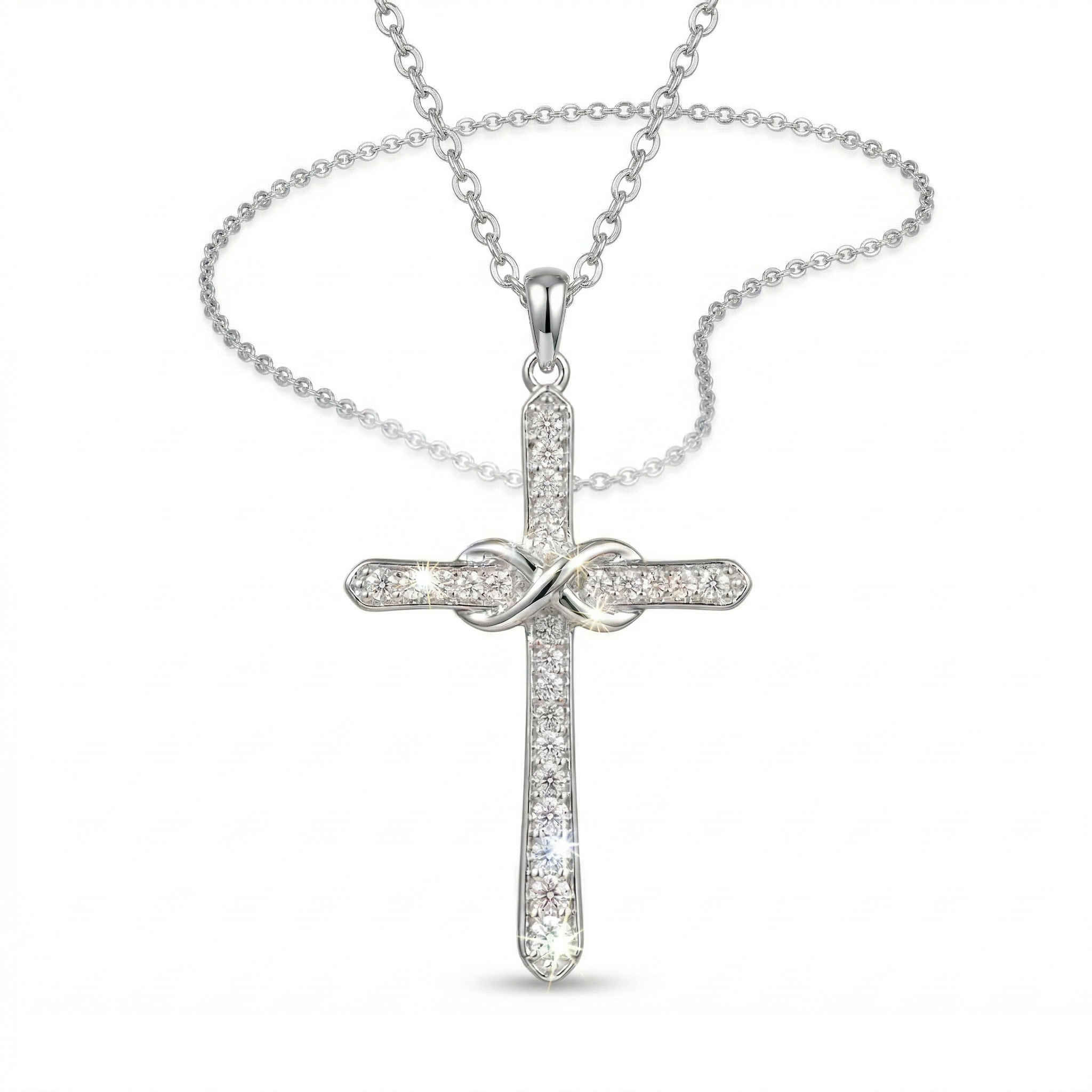 Diamond Infinity Cross Pendant