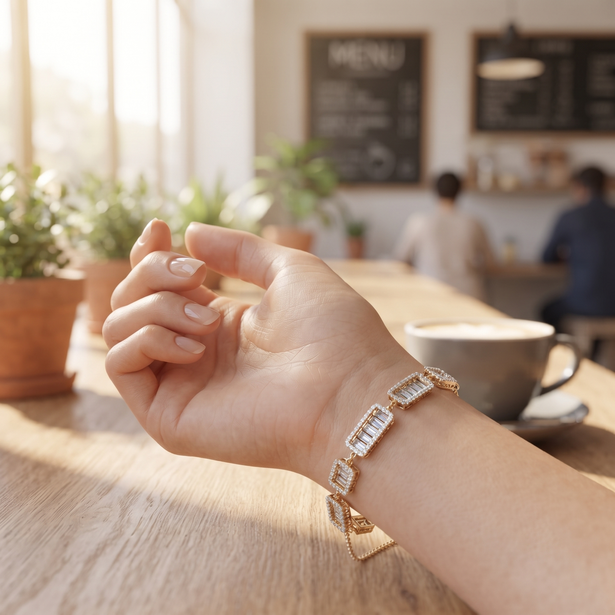 Baguette & Round Diamond Station Bracelet