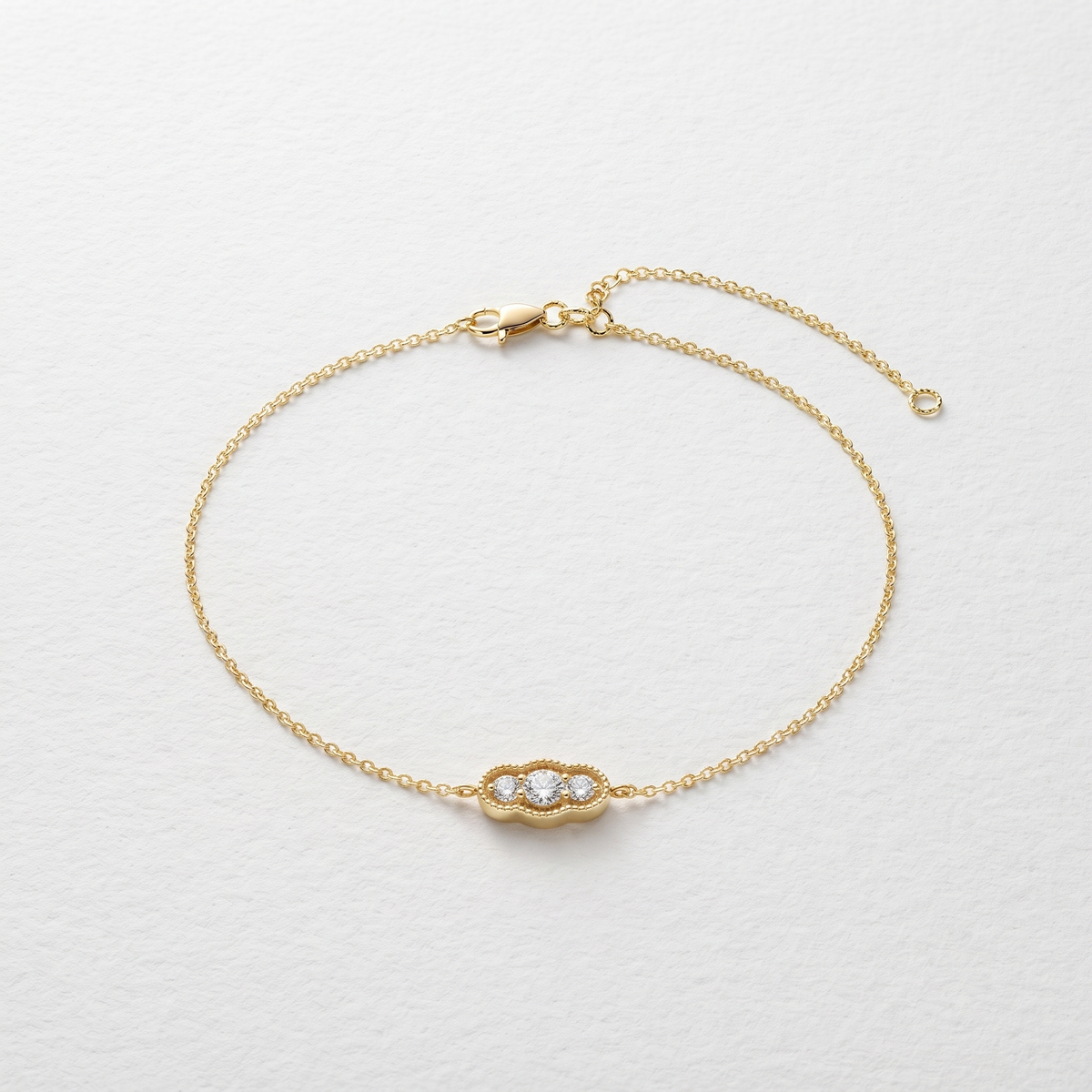 Three Stone Diamond Station Bracelet