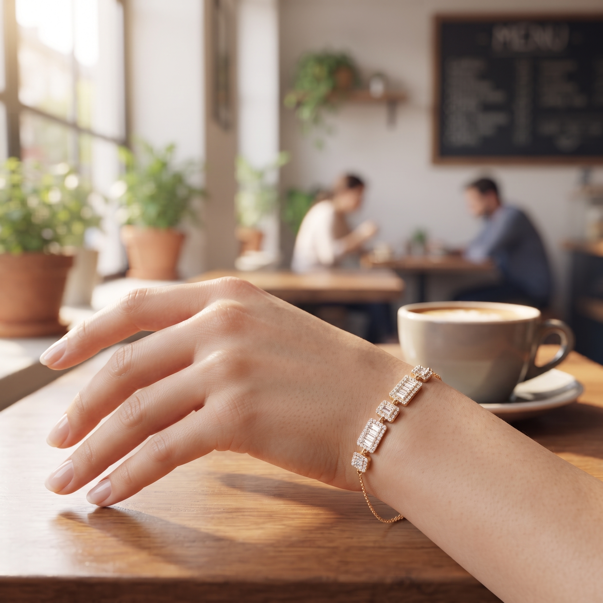 Baguette & Round Diamond Station Bracelet