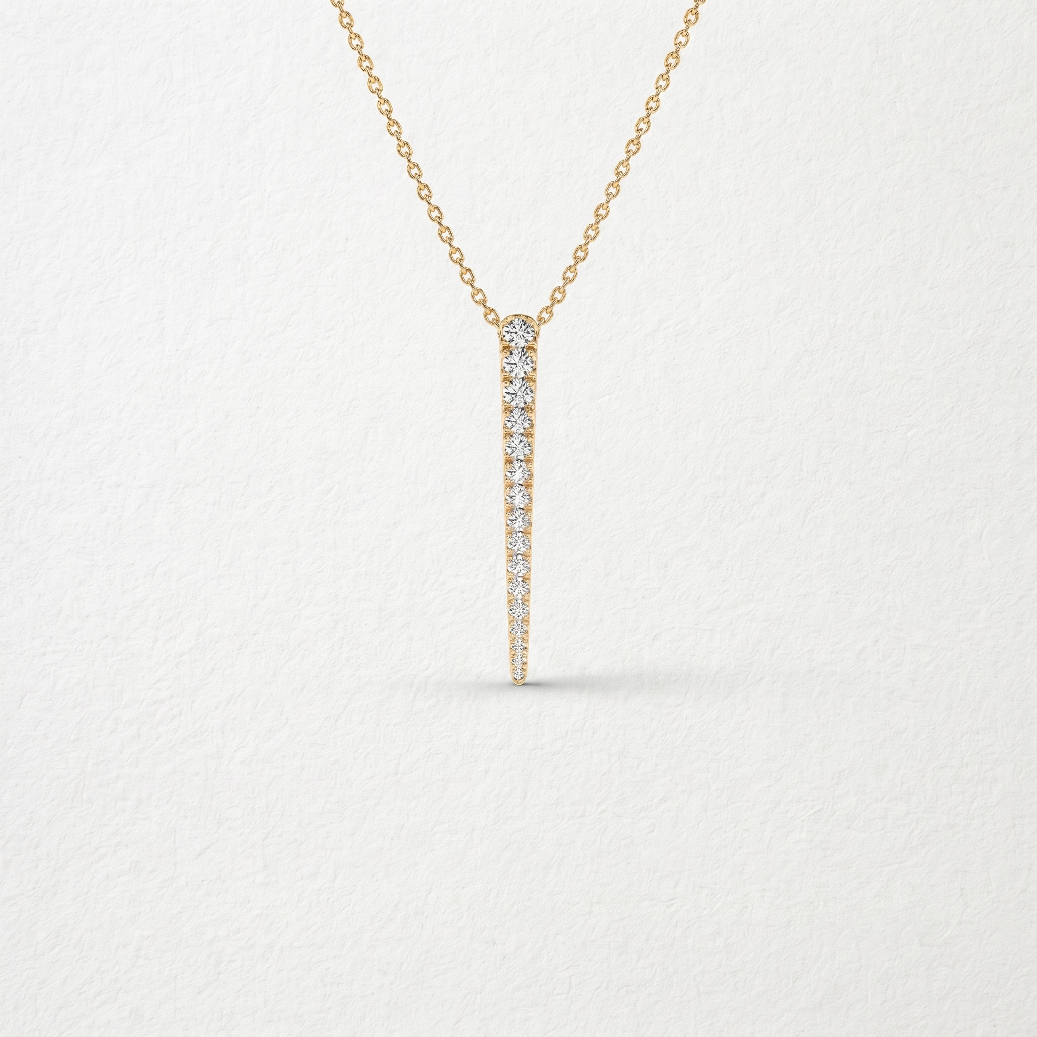 Vertical Diamond Bar Pendant Necklace