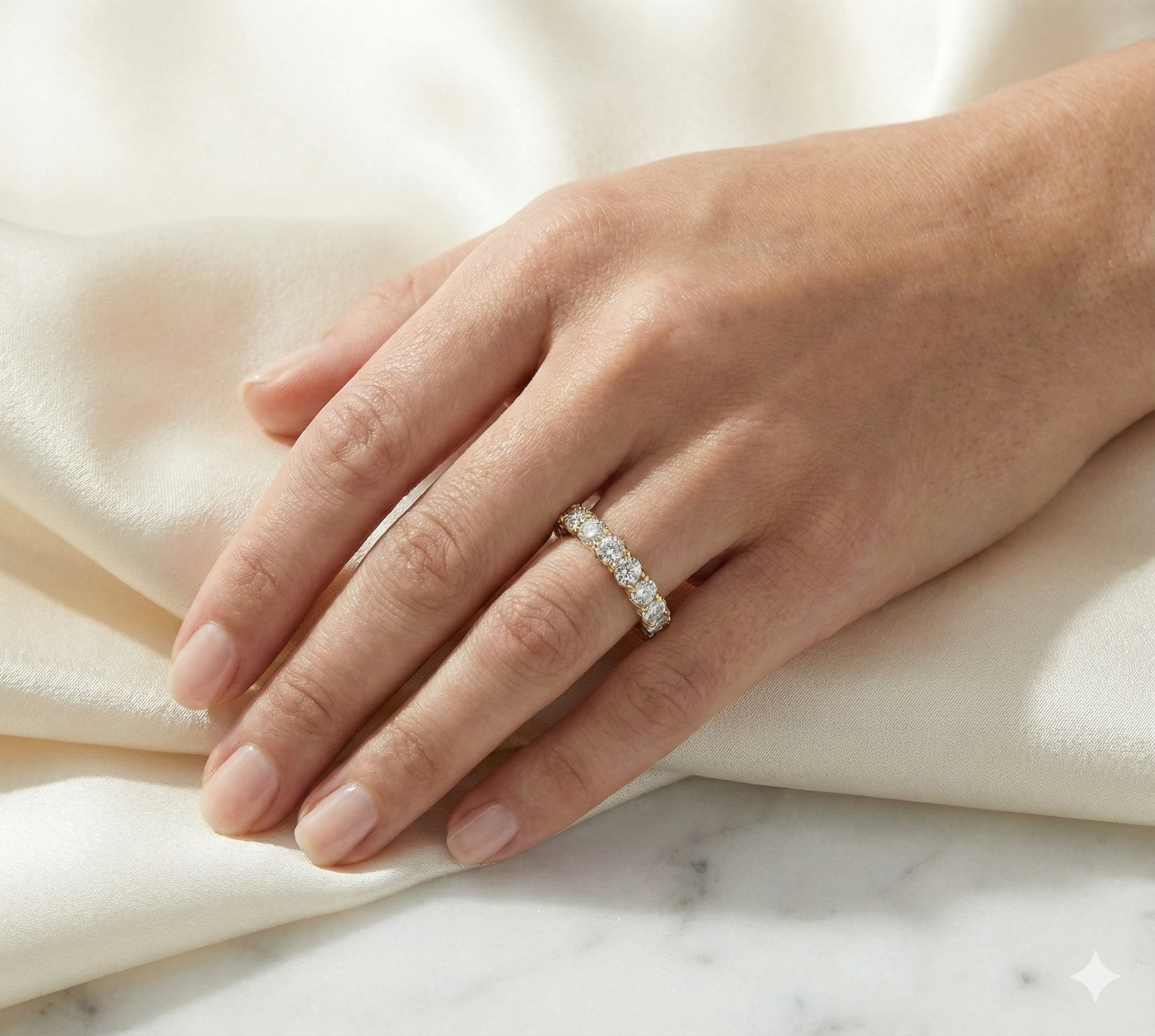 Round Brilliant Diamond Full Eternity Band