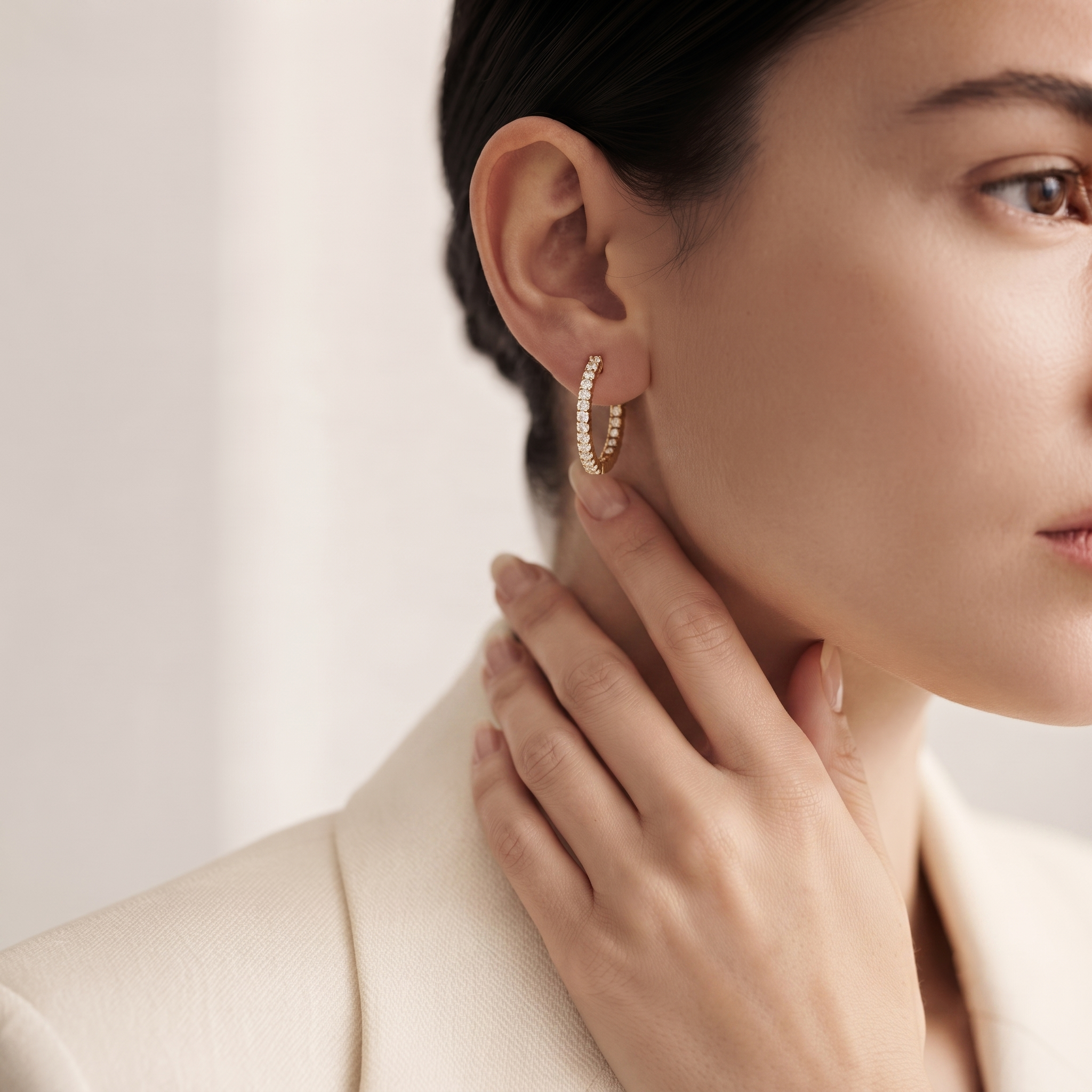 Pavé Diamond Hoop Earrings