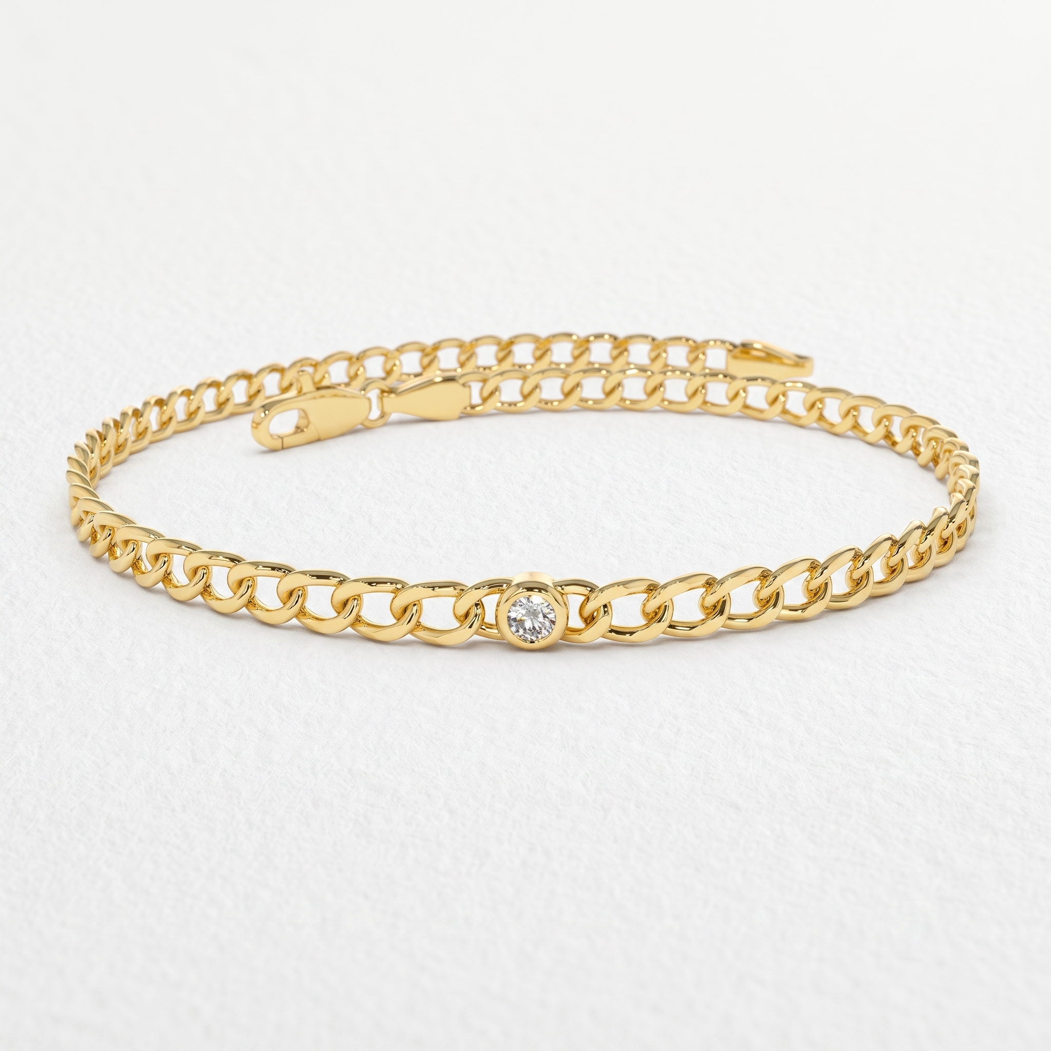 Curb Chain Diamond Bracelet