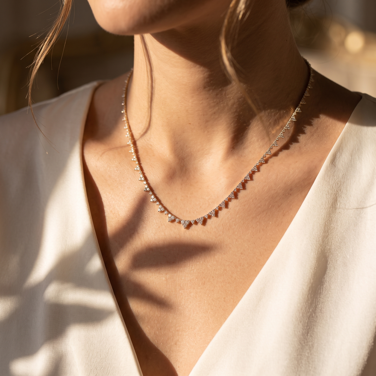 Floral Cluster Diamond Necklace