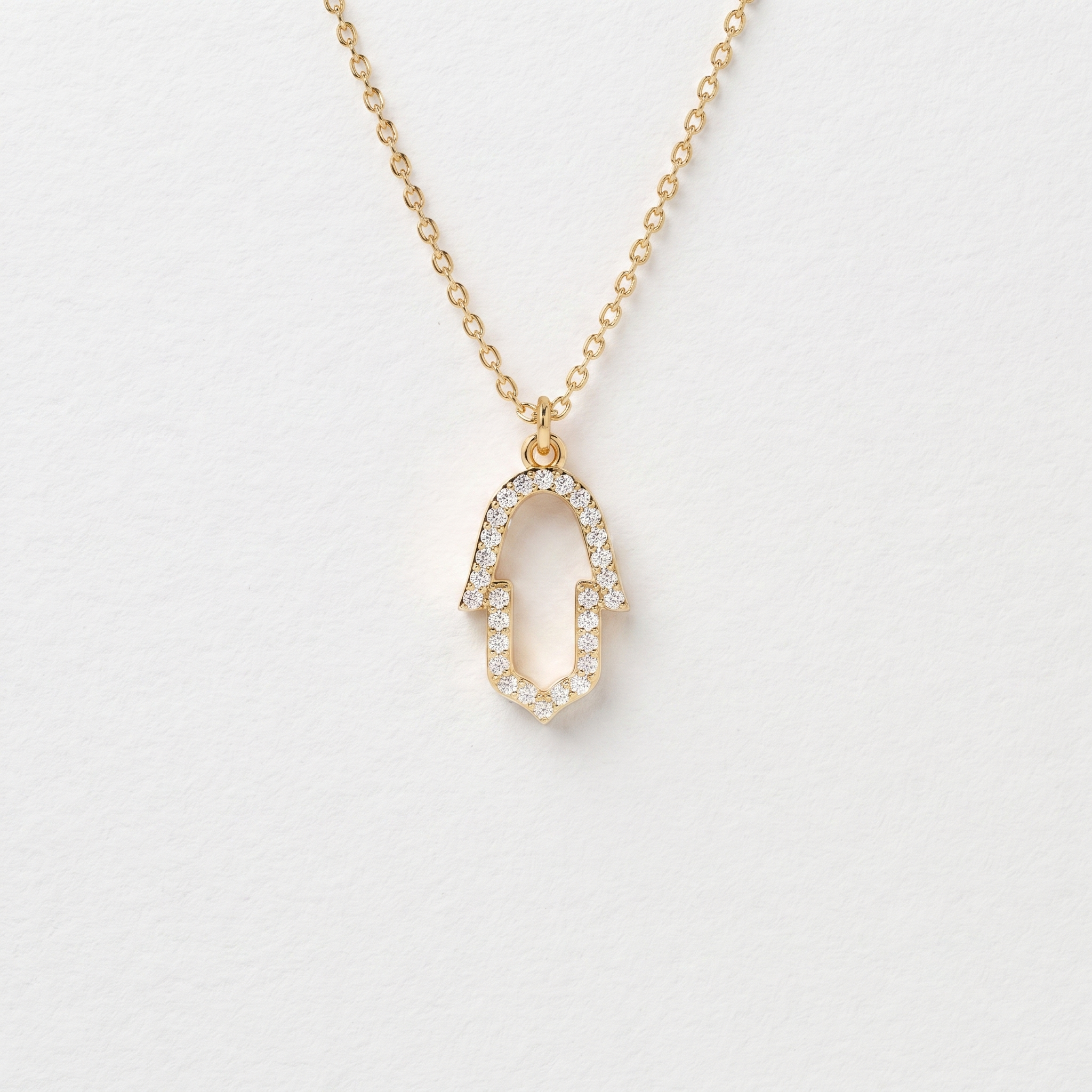 Open Frame Pavé Diamond Pendant Necklace