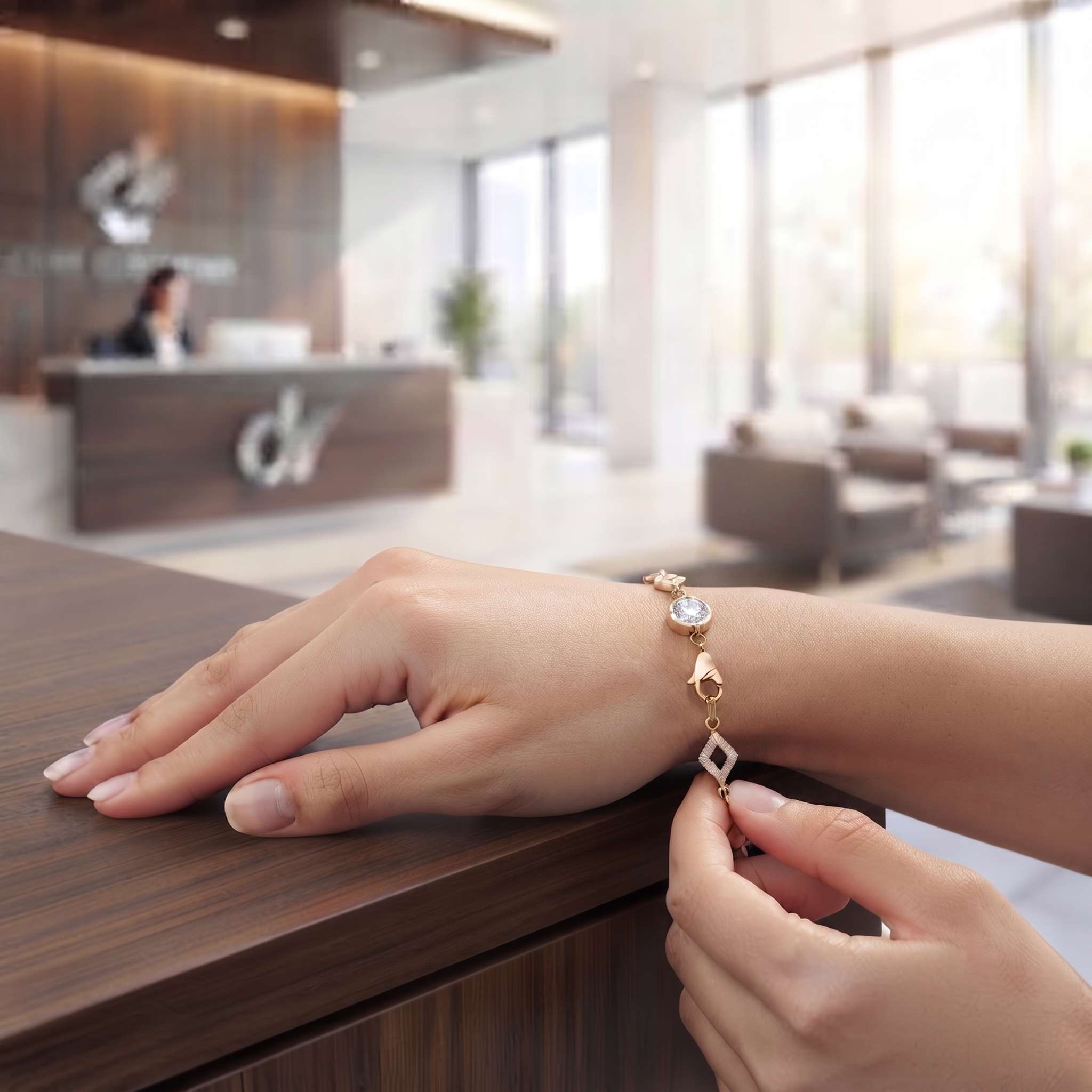 Geometric Diamond Station Bracelet