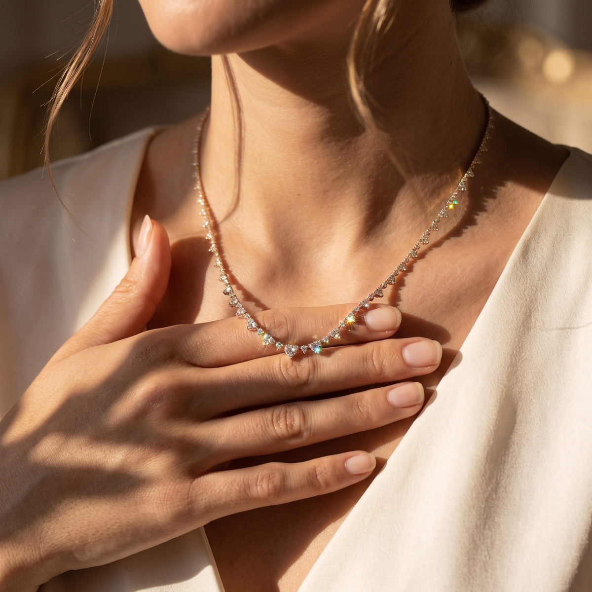 Floral Cluster Diamond Necklace