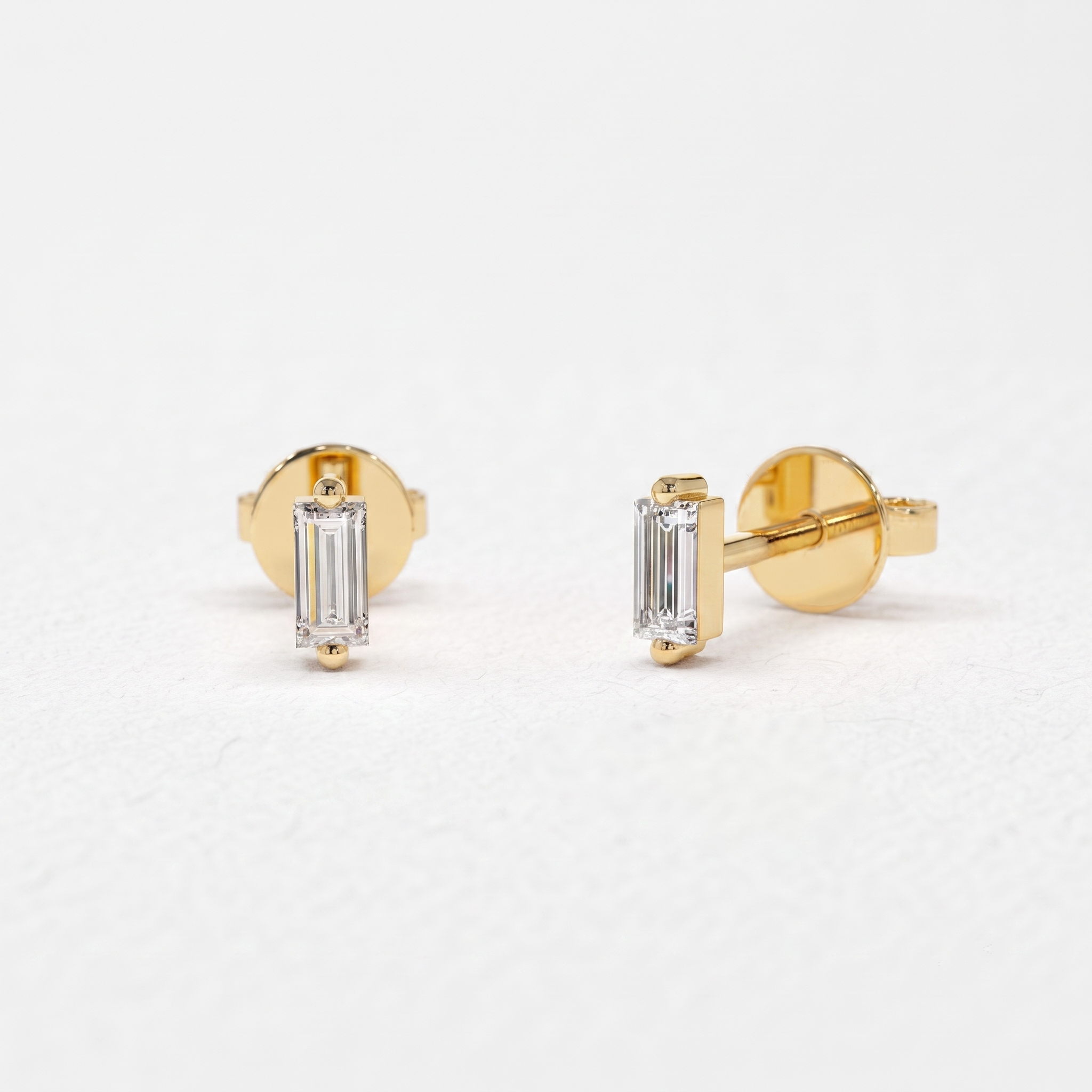 Minimalist Emerald Cut Stud Earrings