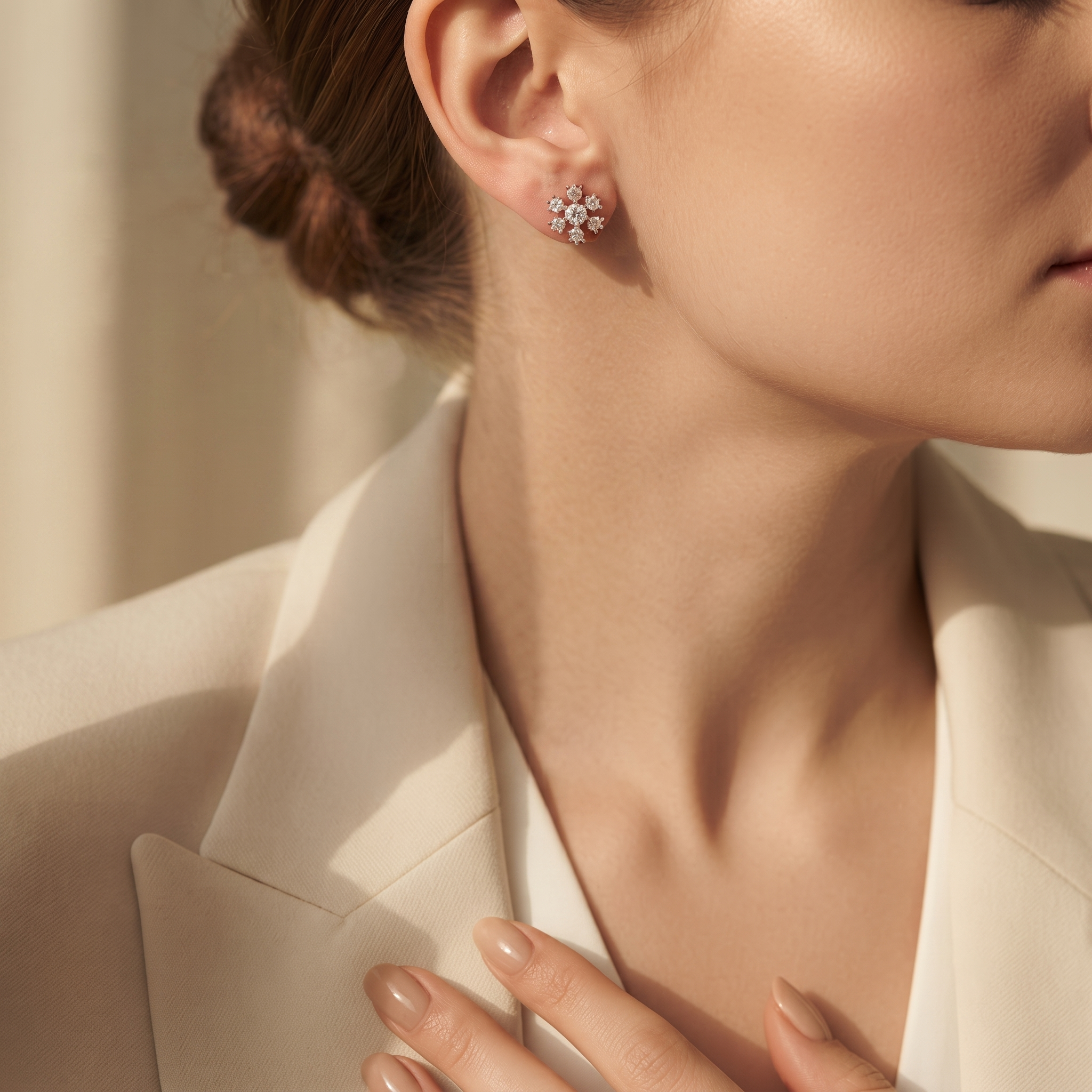 Blossom Cluster Diamond Stud Earrings