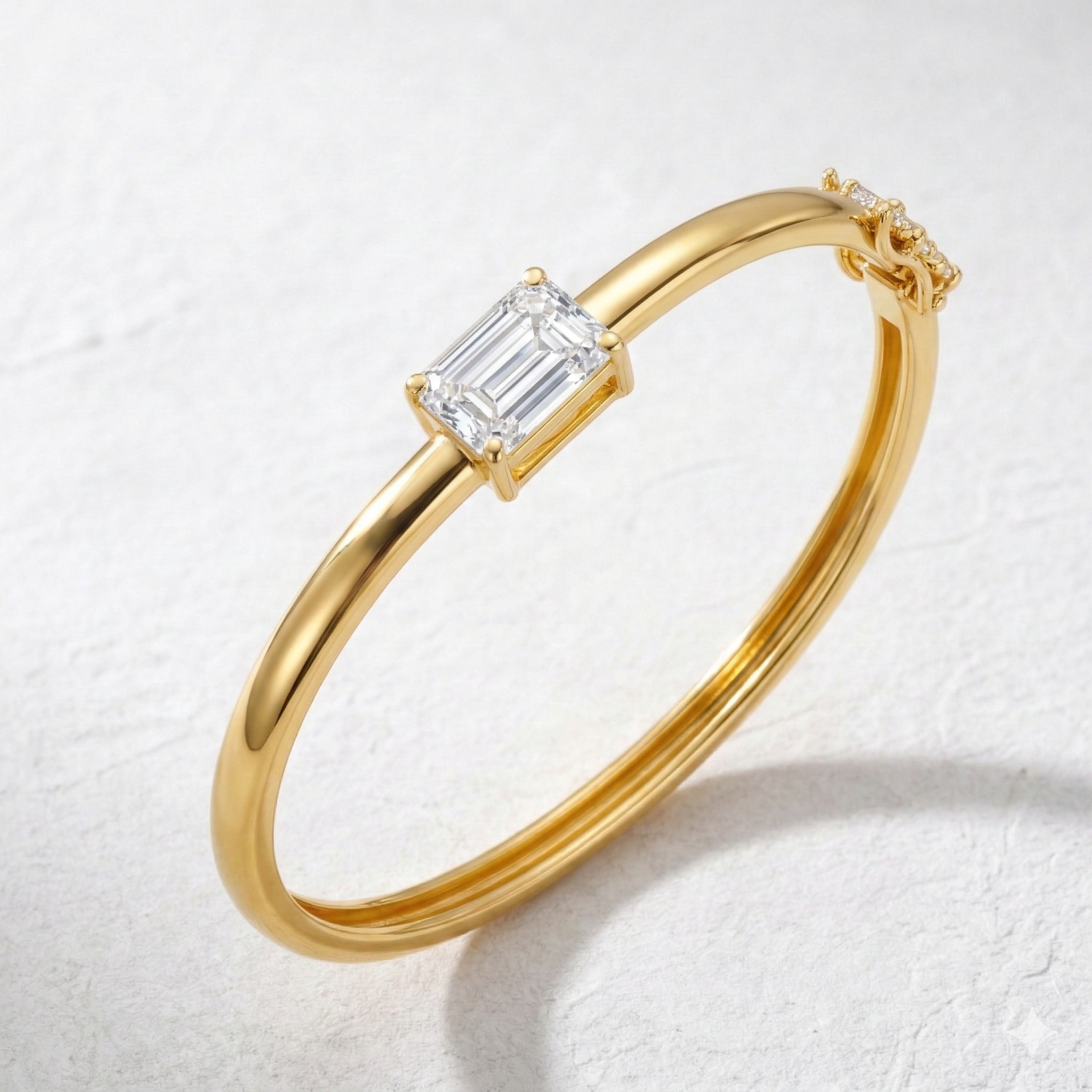 Emerald Cut Diamond Bangle Bracelet