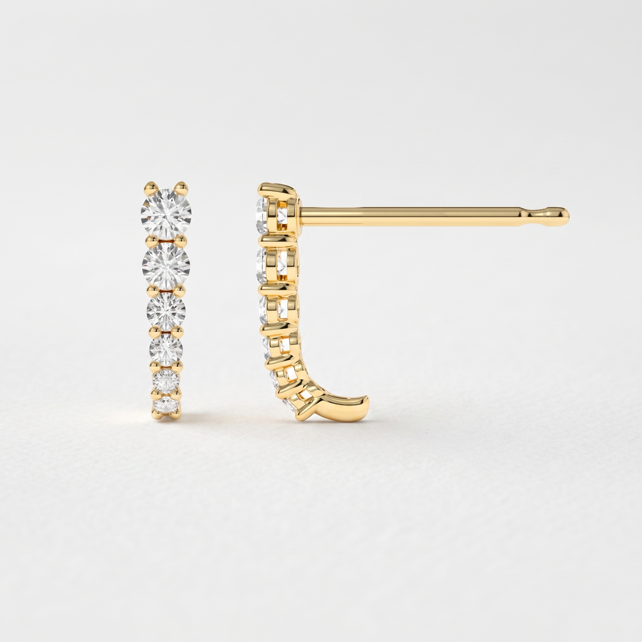 Graduated Round Diamond Drop Earrings