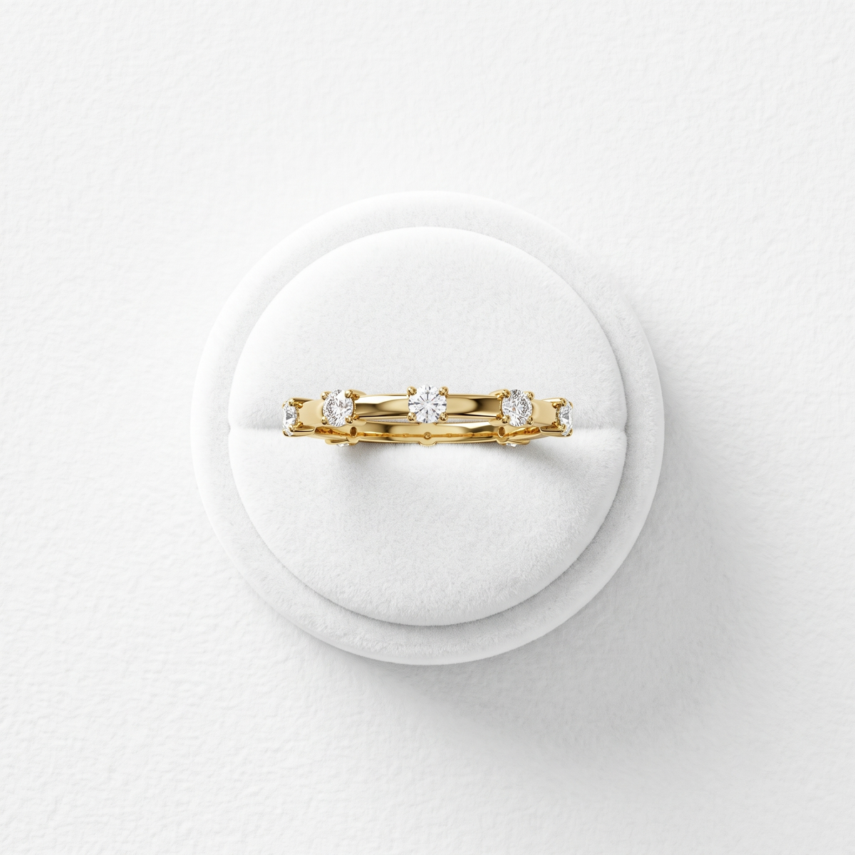Ten Stone Round Diamond Band
