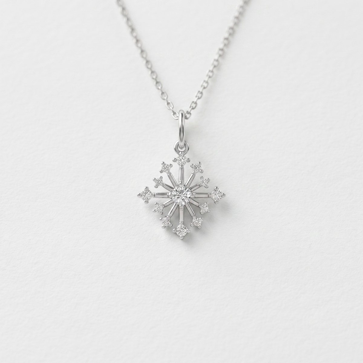 Radiant Snowflake Diamond Pendant