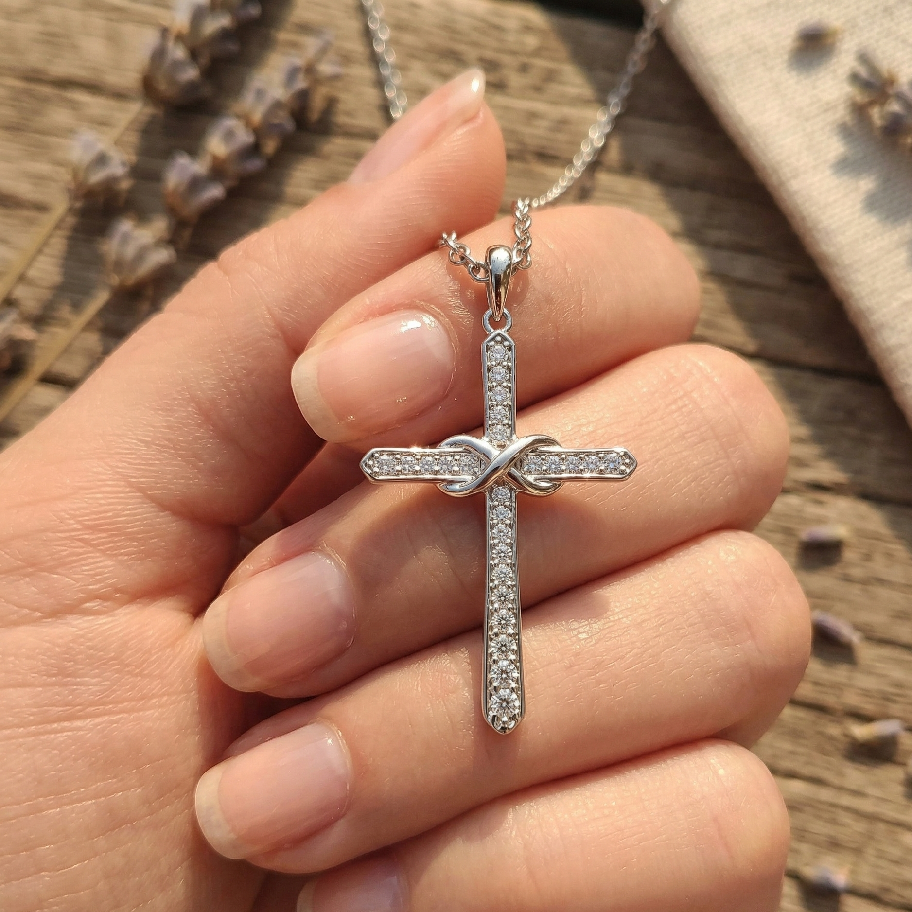 Diamond Infinity Cross Pendant