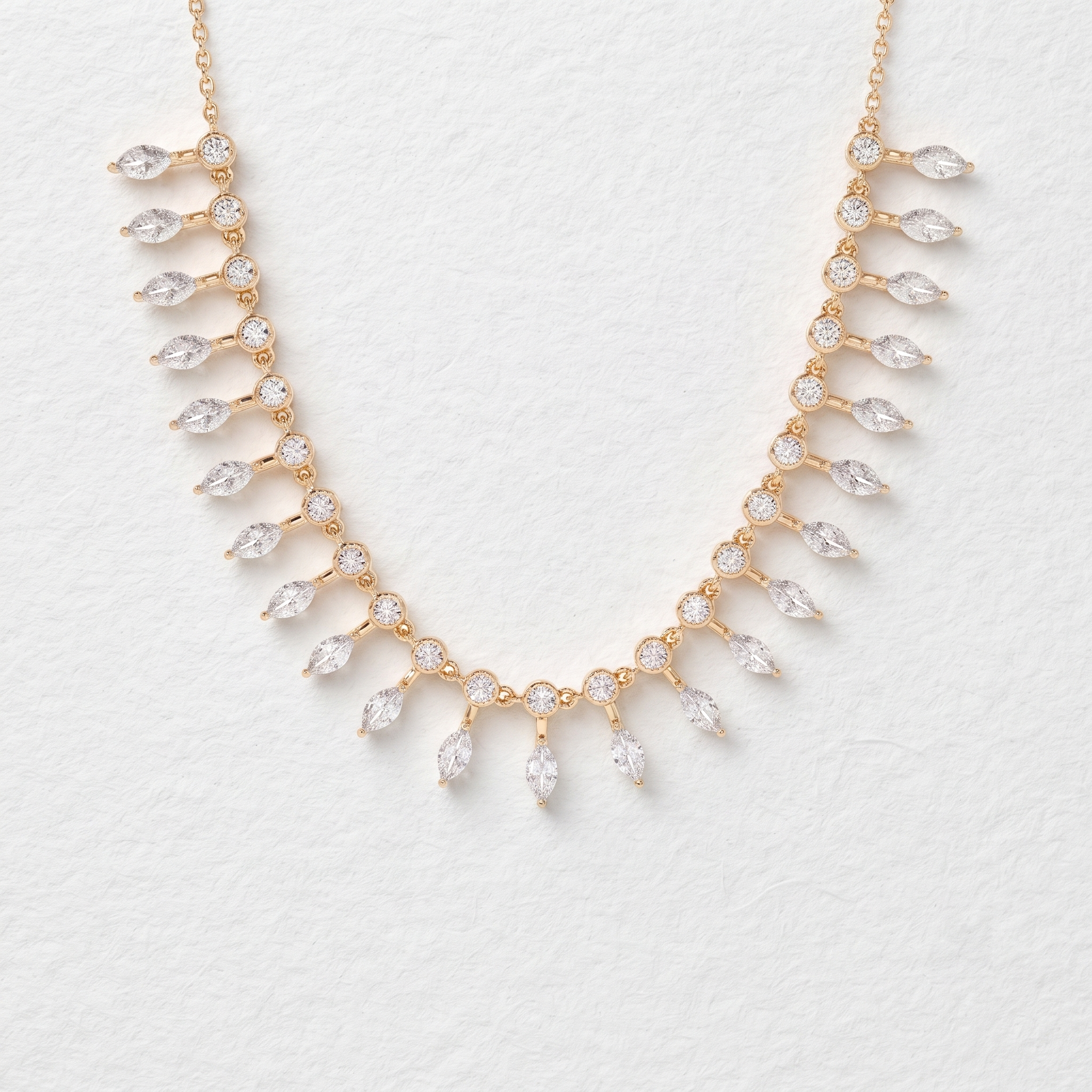Marquise Leaf Diamond Necklace