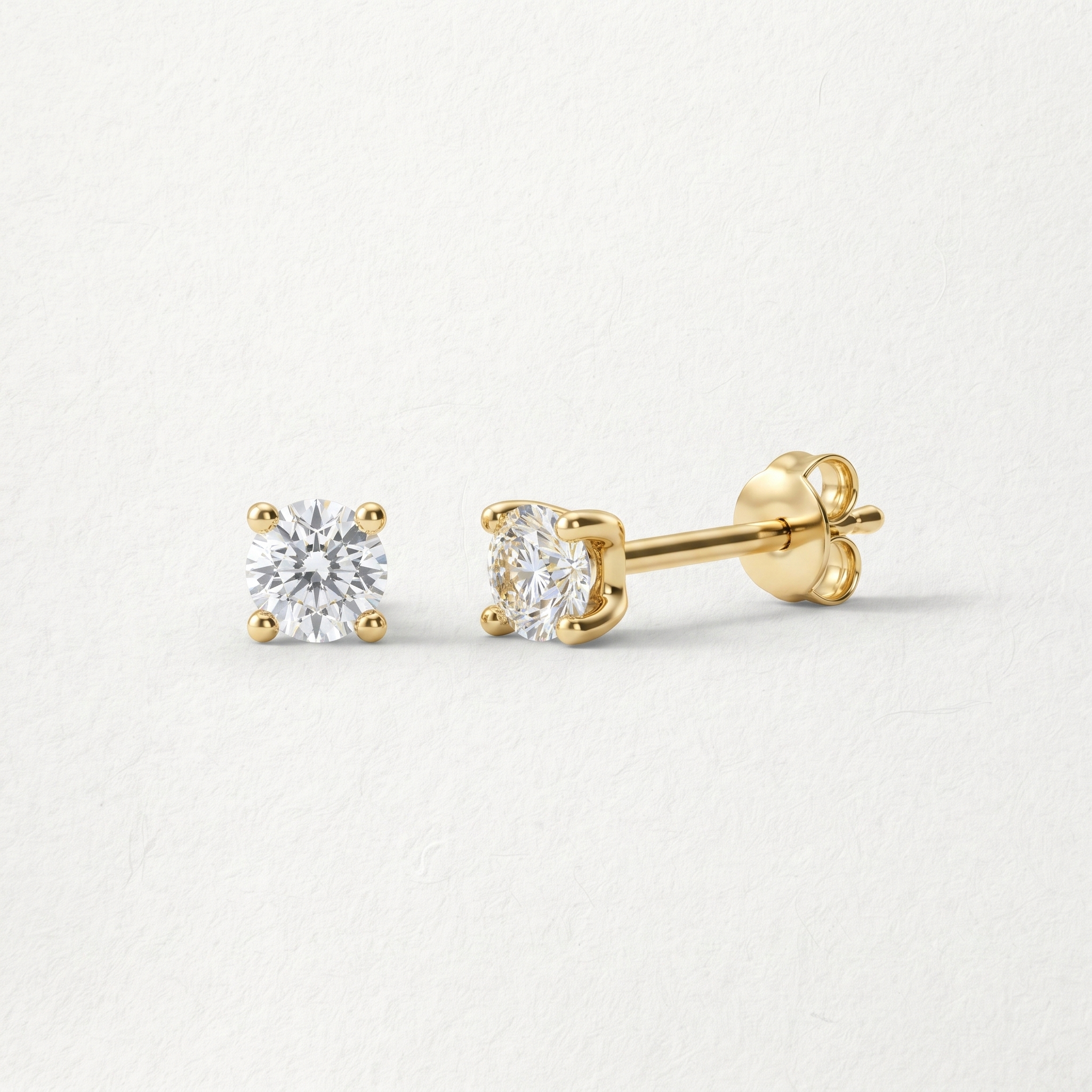 Classic Round Solitaire Stud Earrings