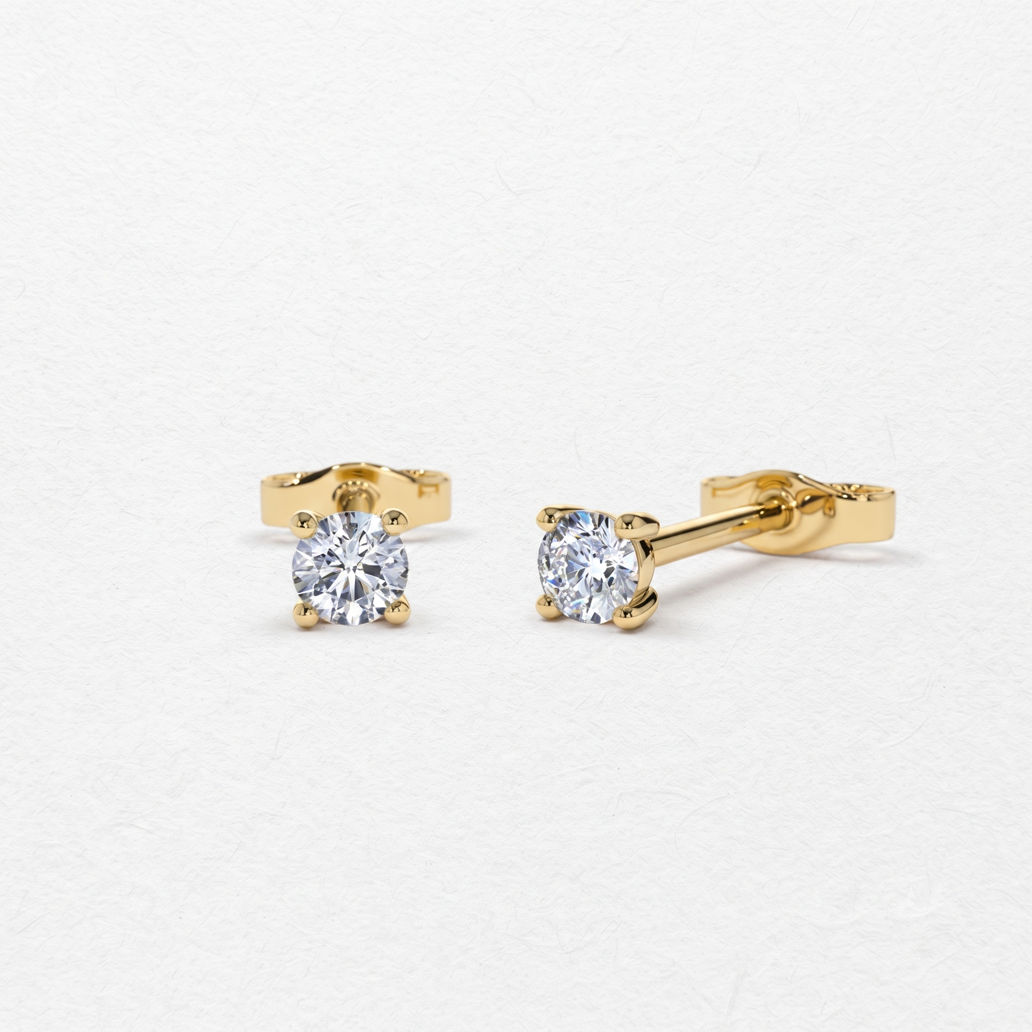 Classic Round Solitaire Stud Earrings