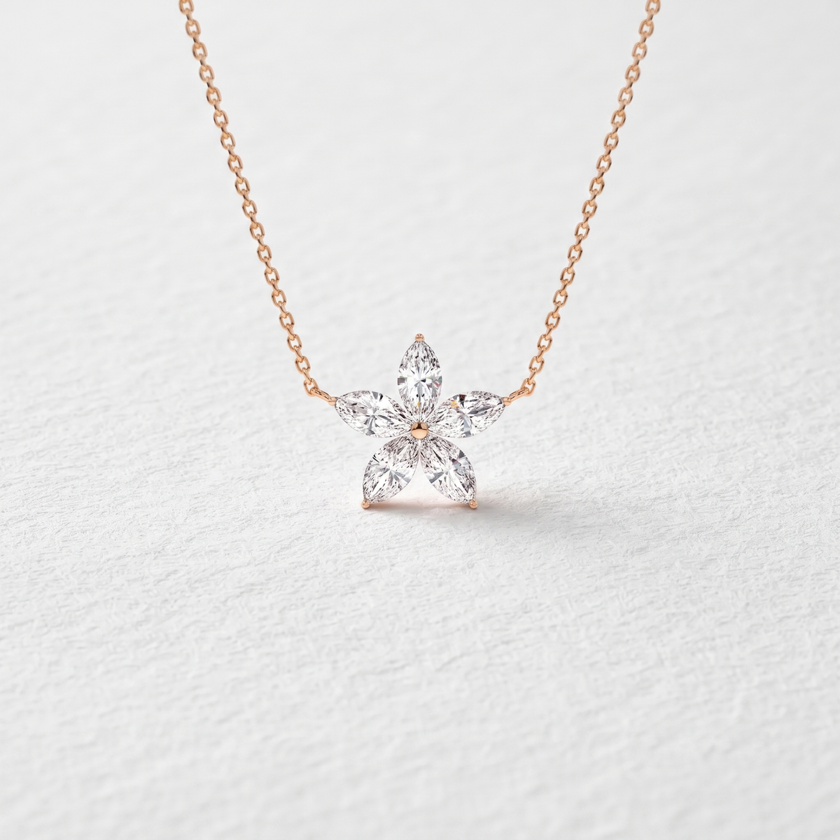 Marquise Diamond Flower Pendant