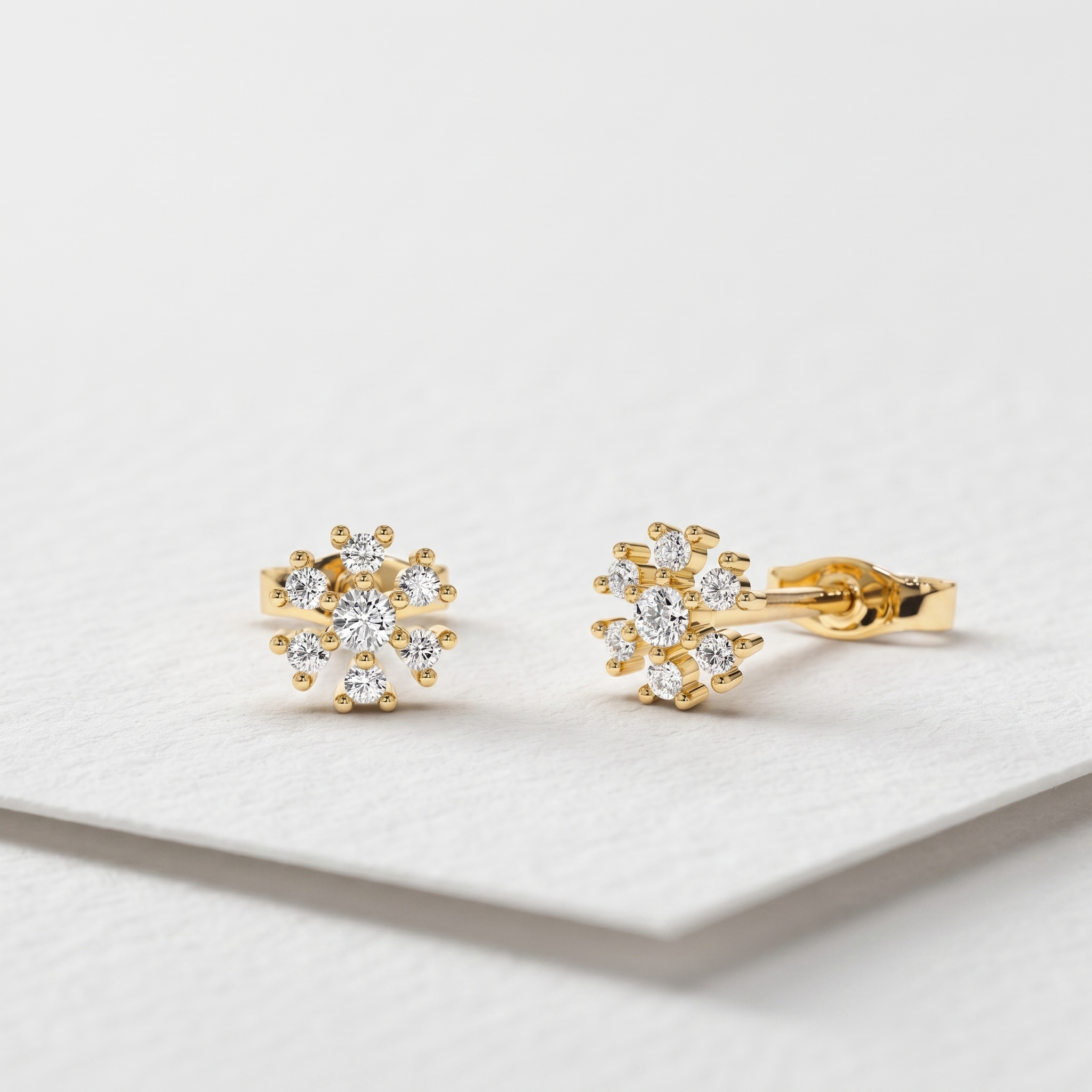 Blossom Cluster Diamond Stud Earrings