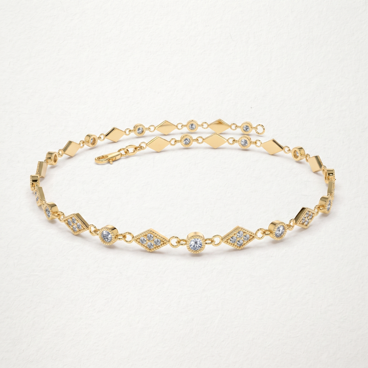 Geometric Diamond Station Bracelet